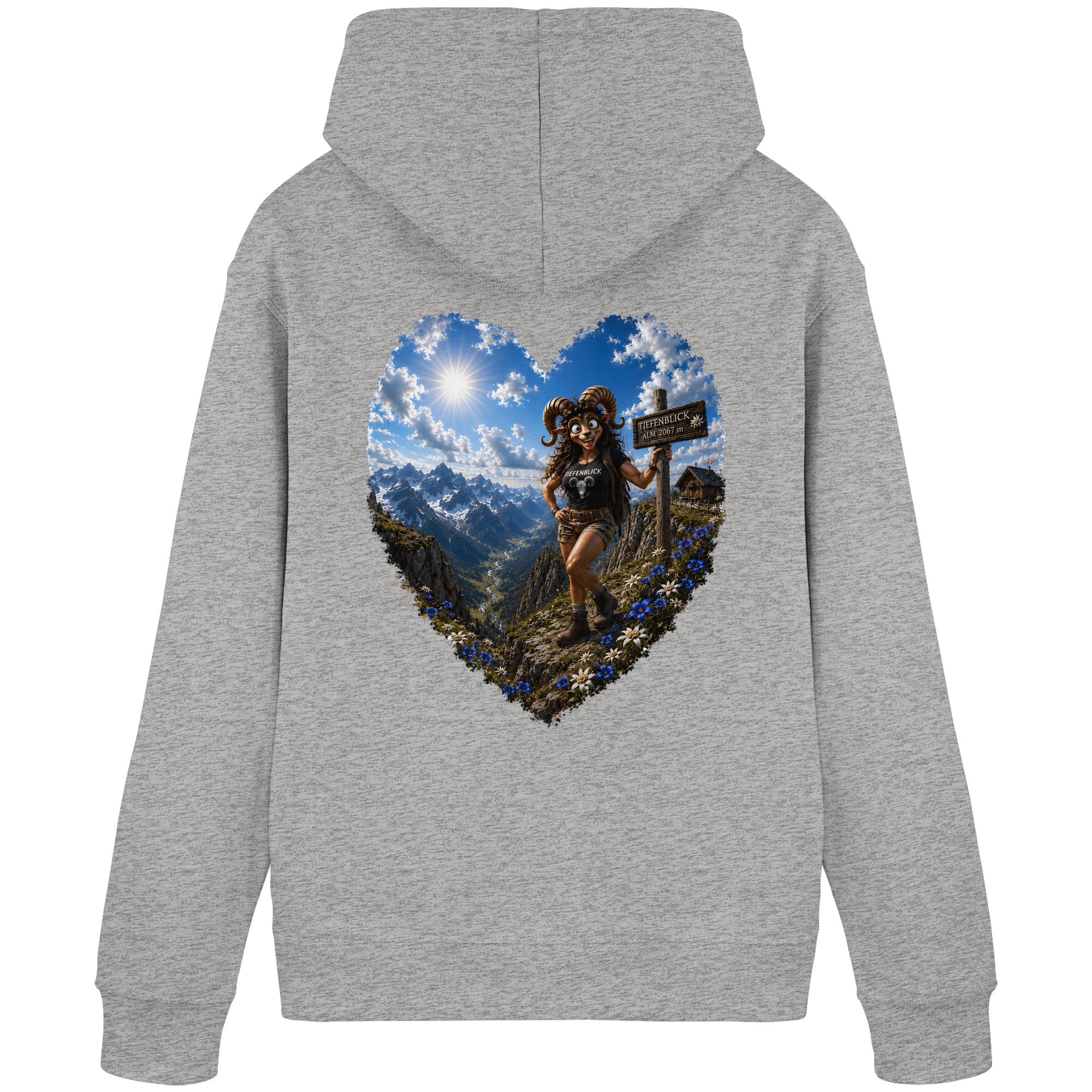 Tiefenblick Wandern Herz - Organic Basic Hoodie