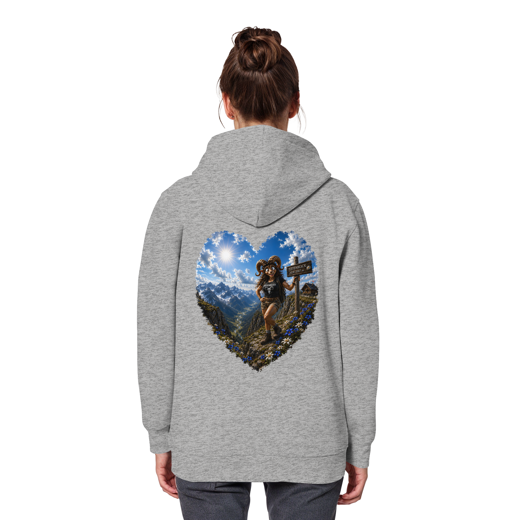 Tiefenblick Wandern Herz - Organic Basic Hoodie