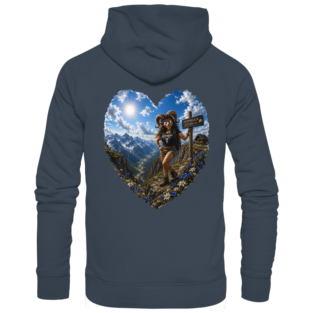Tiefenblick Wandern Herz - Organic Basic Hoodie