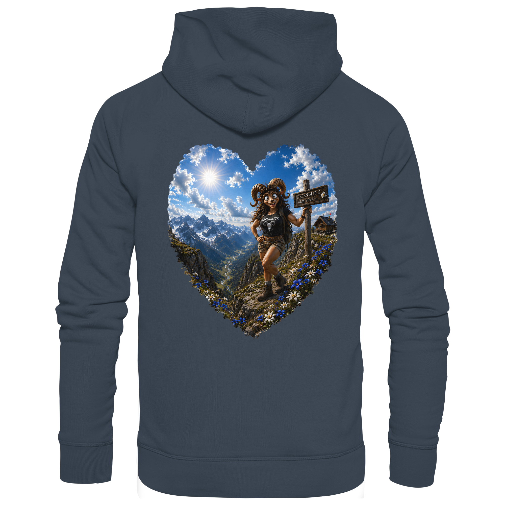 Tiefenblick Wandern Herz - Organic Basic Hoodie