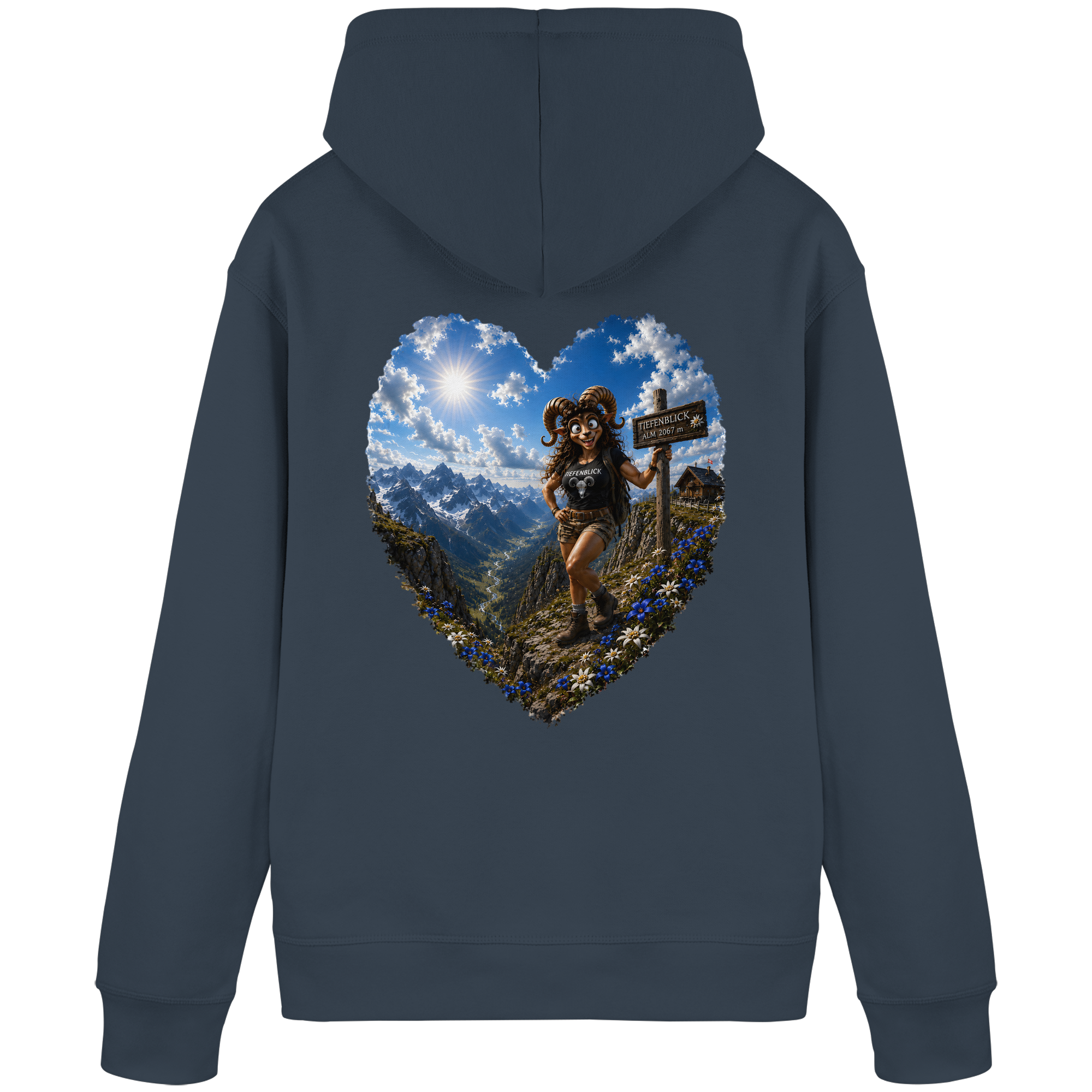 Tiefenblick Wandern Herz - Organic Basic Hoodie