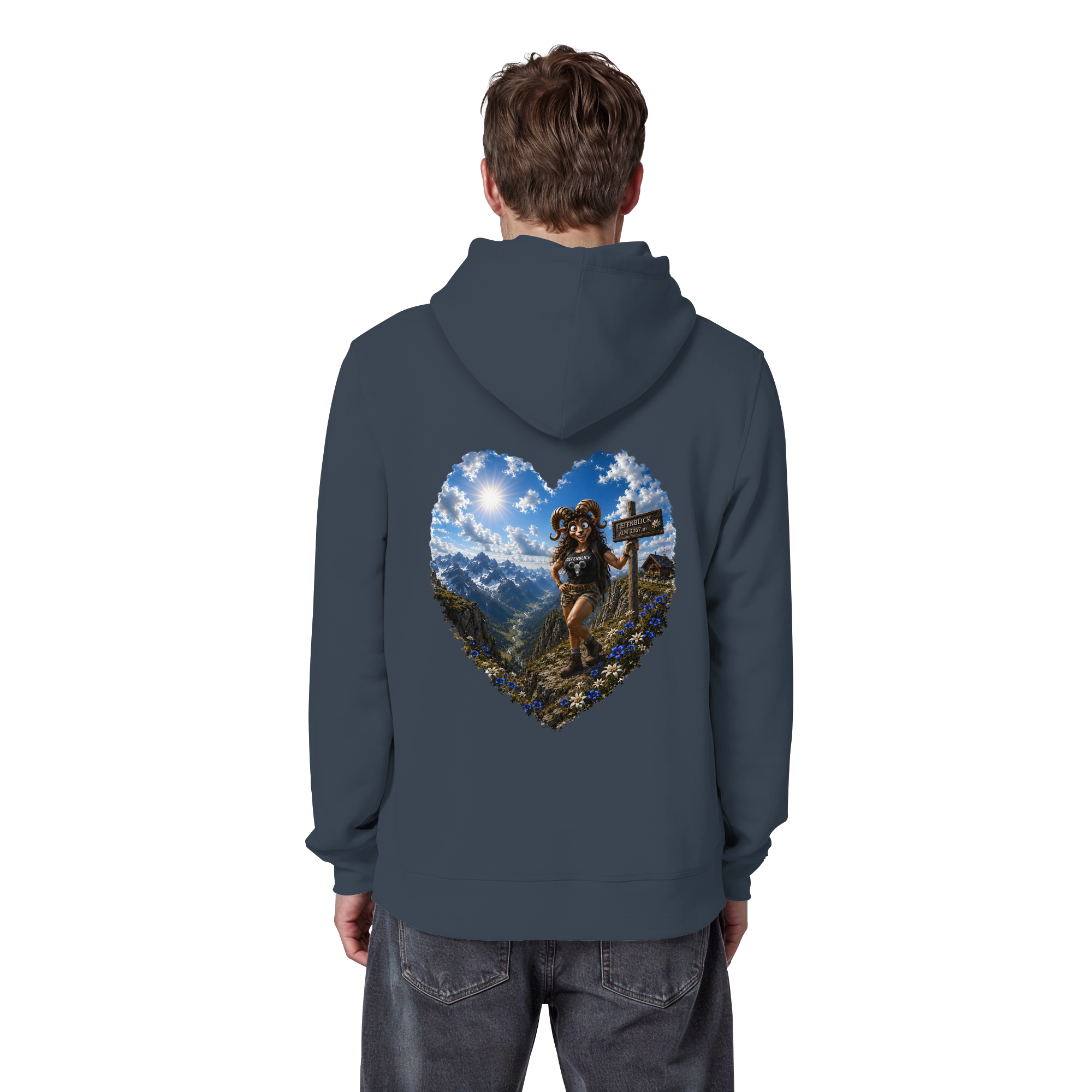 Tiefenblick Wandern Herz - Organic Basic Hoodie