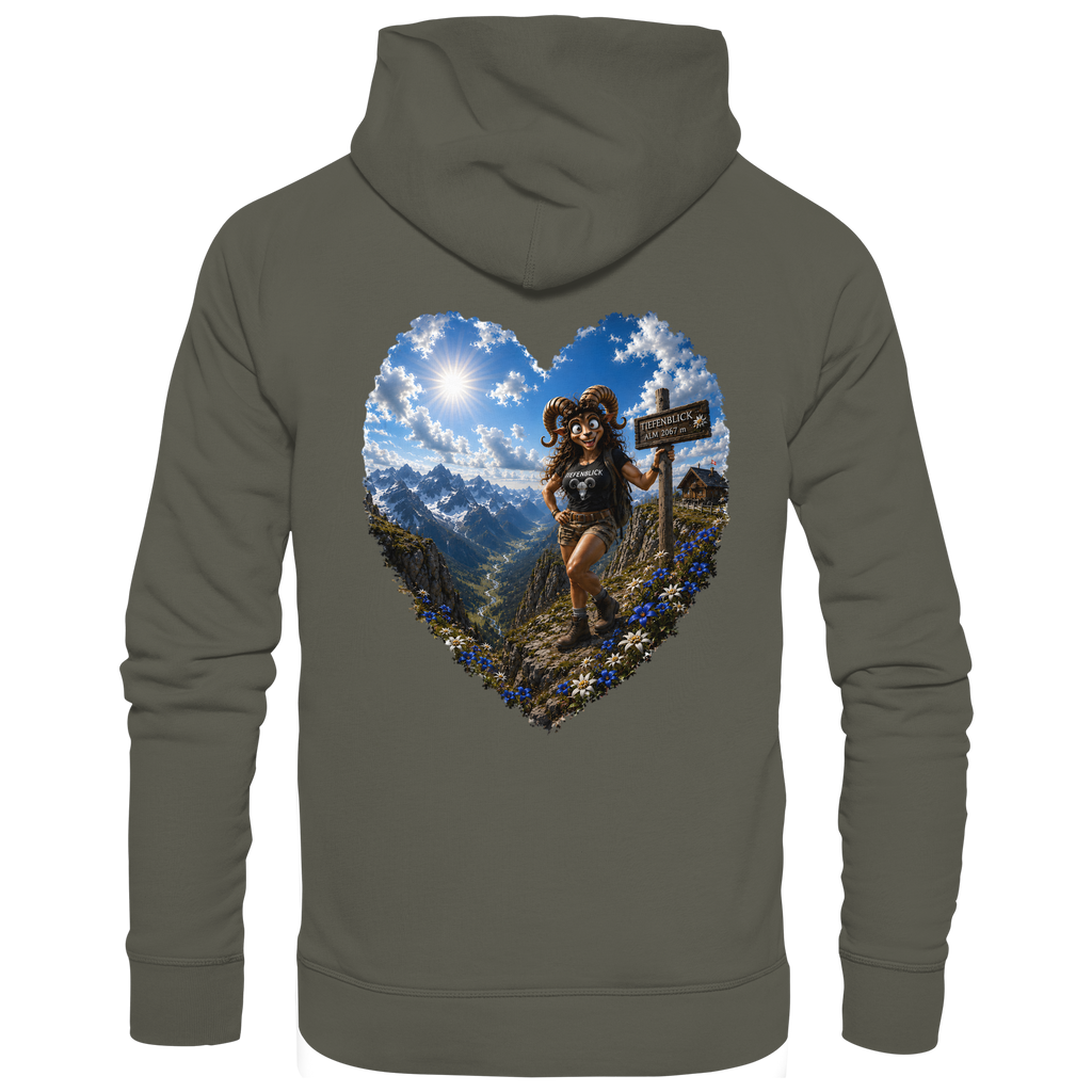 Tiefenblick Wandern Herz - Organic Basic Hoodie