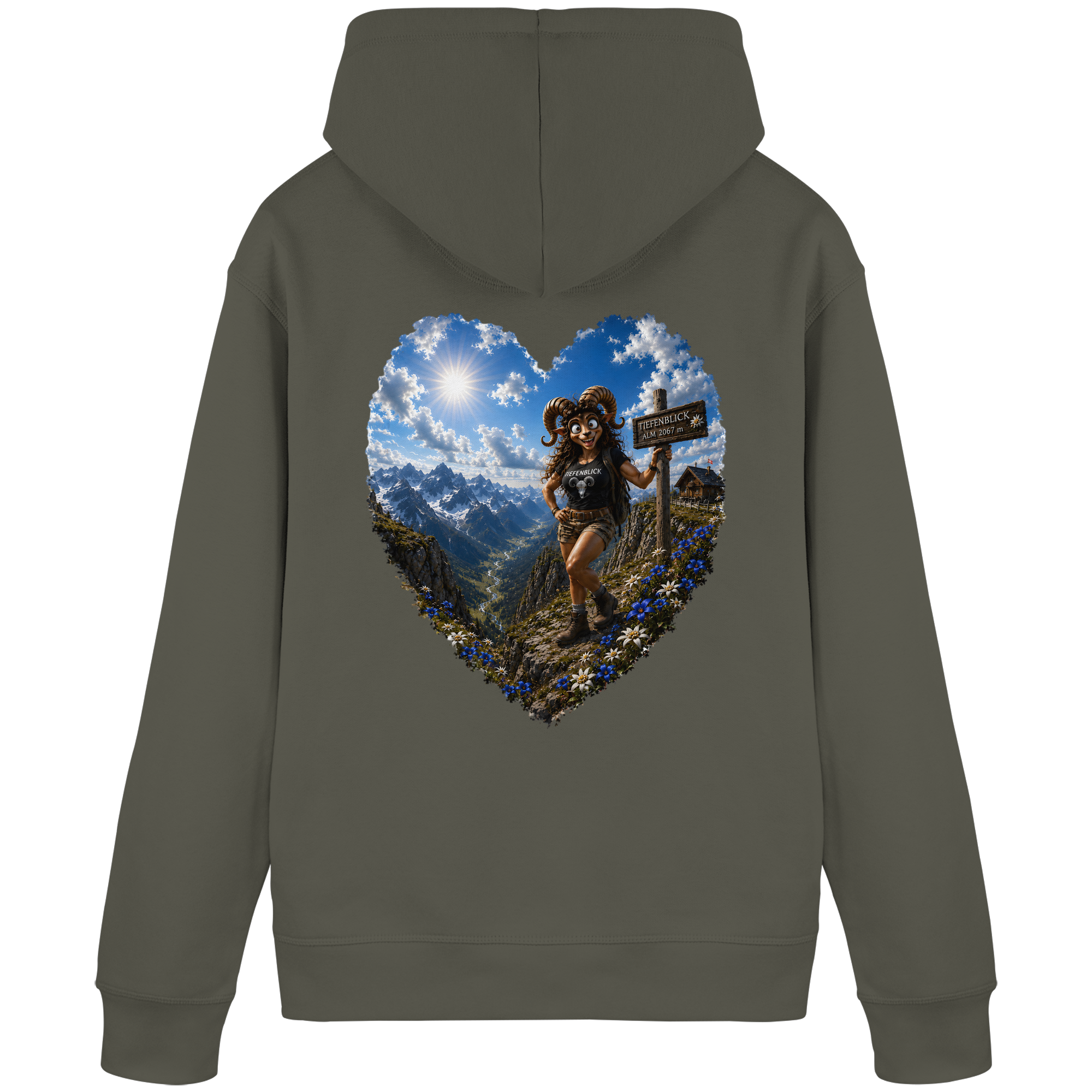 Tiefenblick Wandern Herz - Organic Basic Hoodie