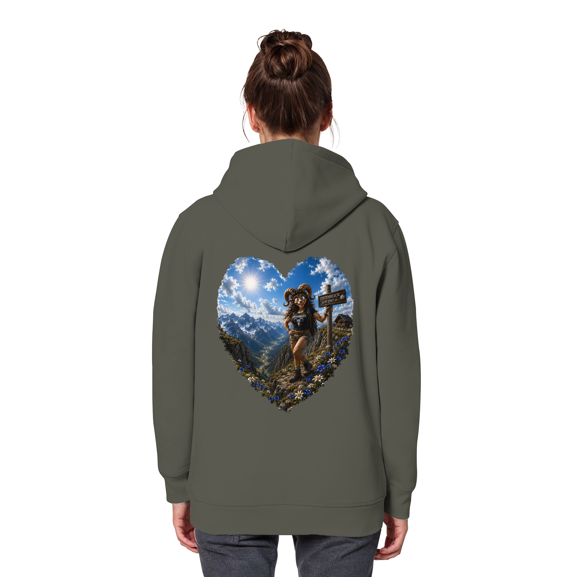 Tiefenblick Wandern Herz - Organic Basic Hoodie