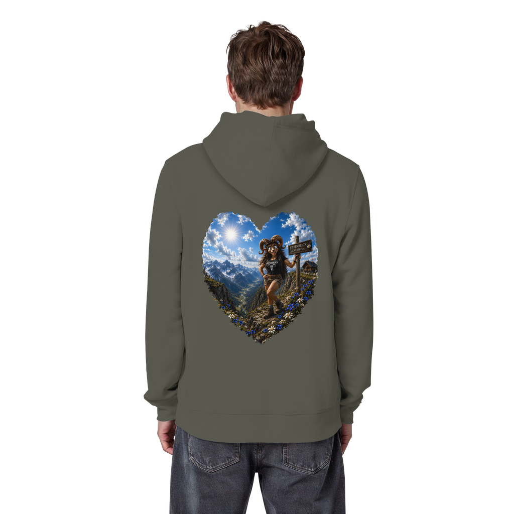 Tiefenblick Wandern Herz - Organic Basic Hoodie