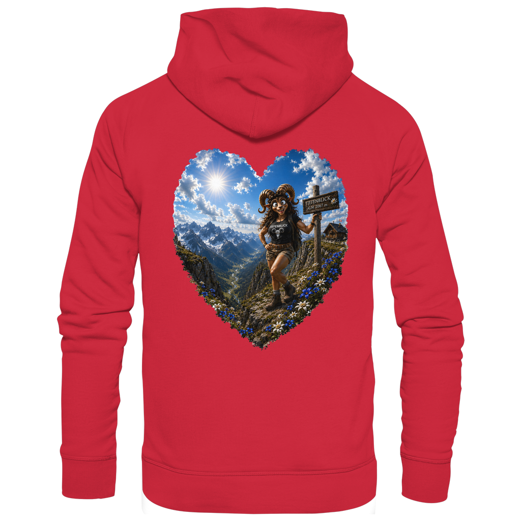 Tiefenblick Wandern Herz - Organic Basic Hoodie