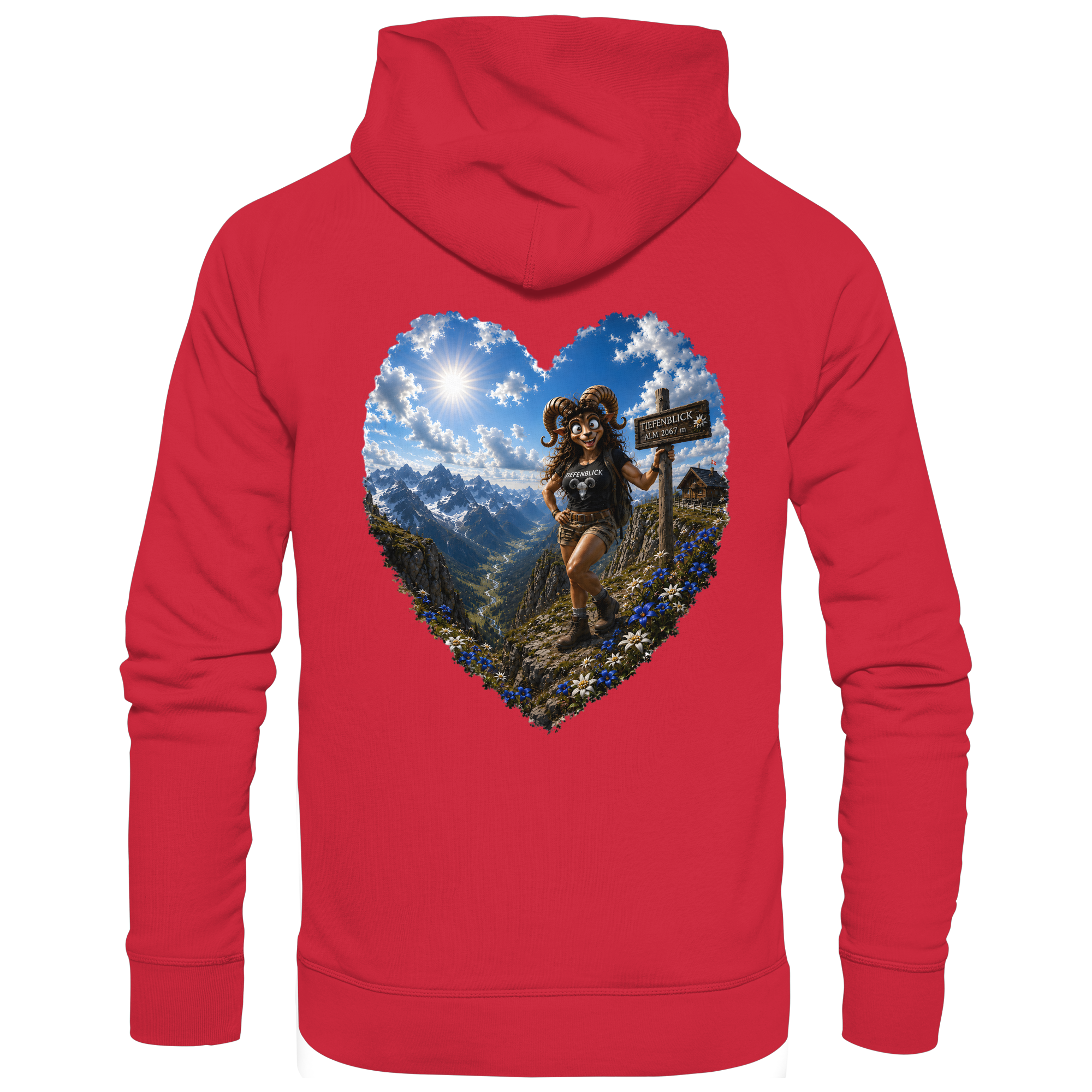 Tiefenblick Wandern Herz - Organic Basic Hoodie