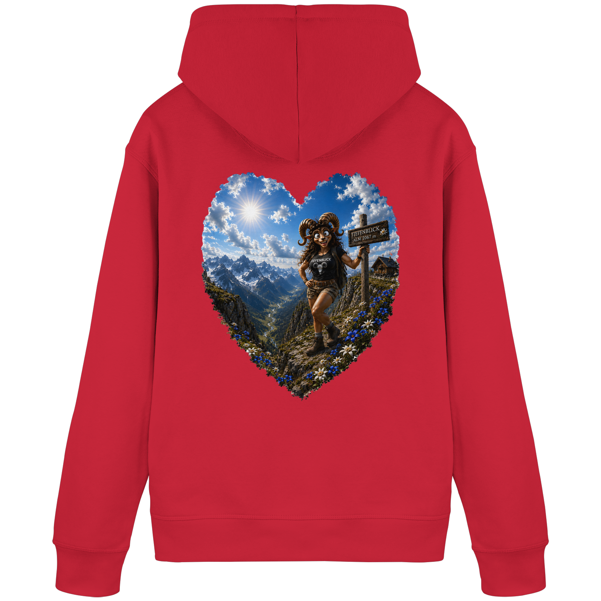 Tiefenblick Wandern Herz - Organic Basic Hoodie