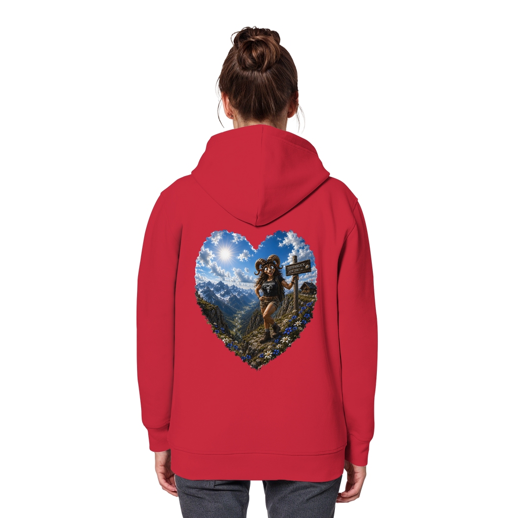 Tiefenblick Wandern Herz - Organic Basic Hoodie