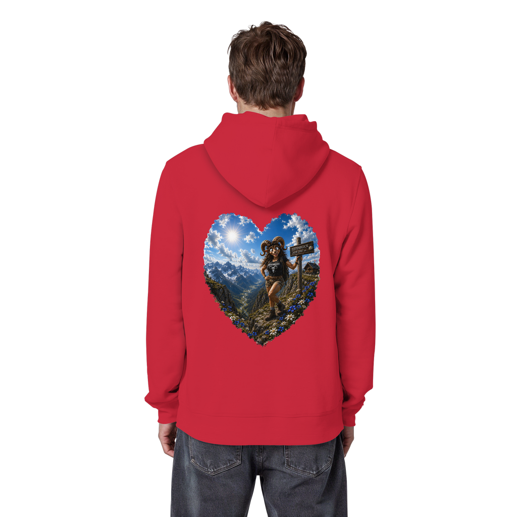 Tiefenblick Wandern Herz - Organic Basic Hoodie