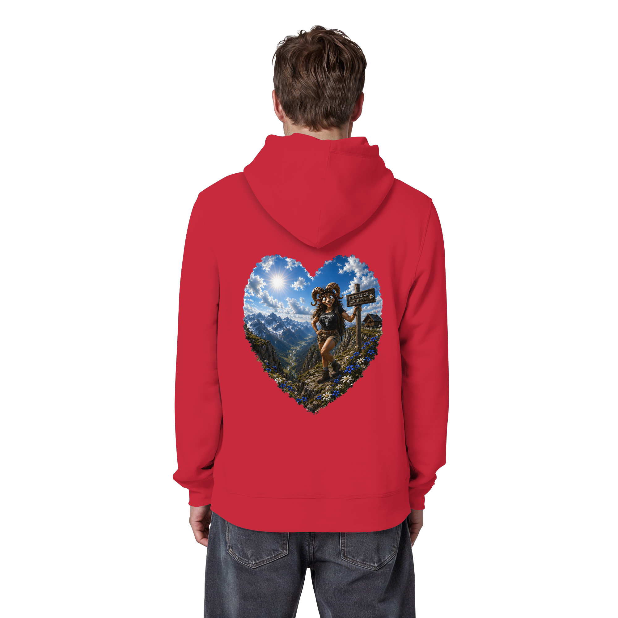 Tiefenblick Wandern Herz - Organic Basic Hoodie