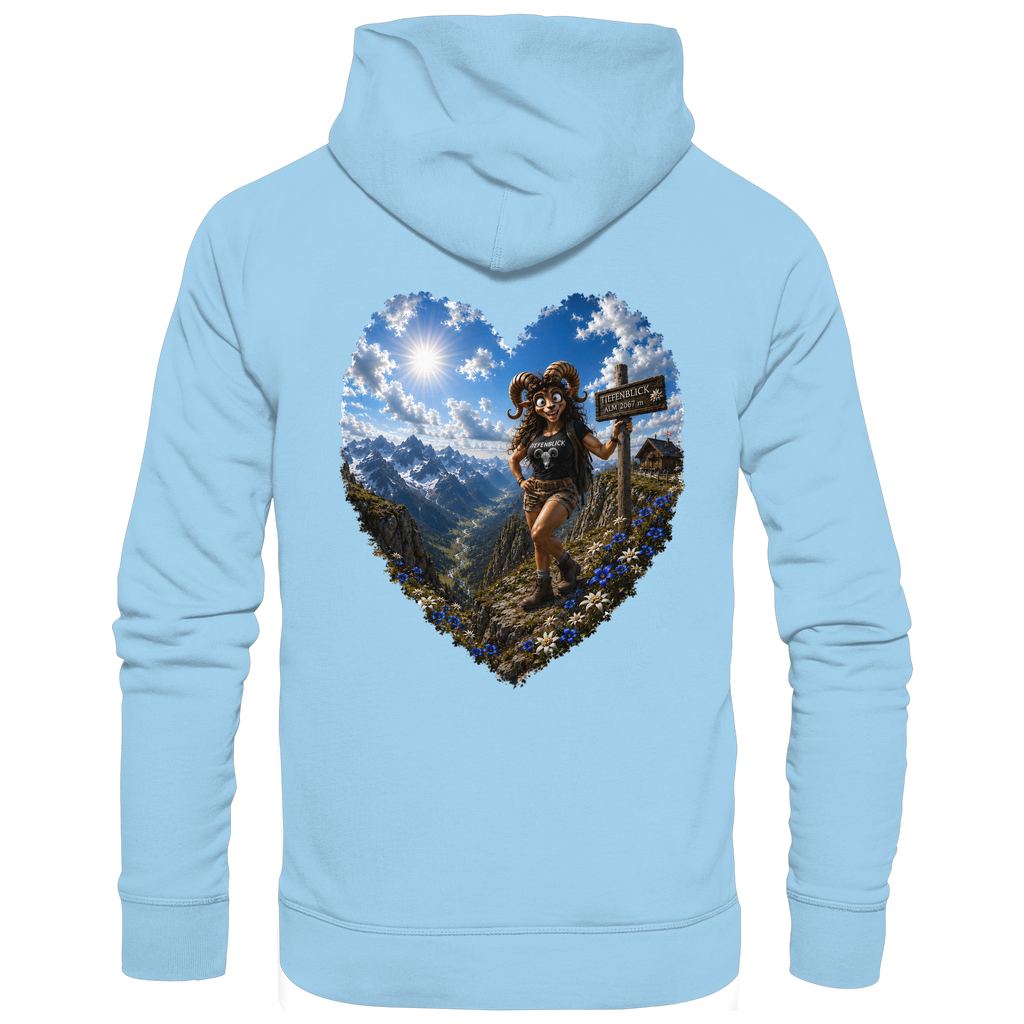 Tiefenblick Wandern Herz - Organic Basic Hoodie