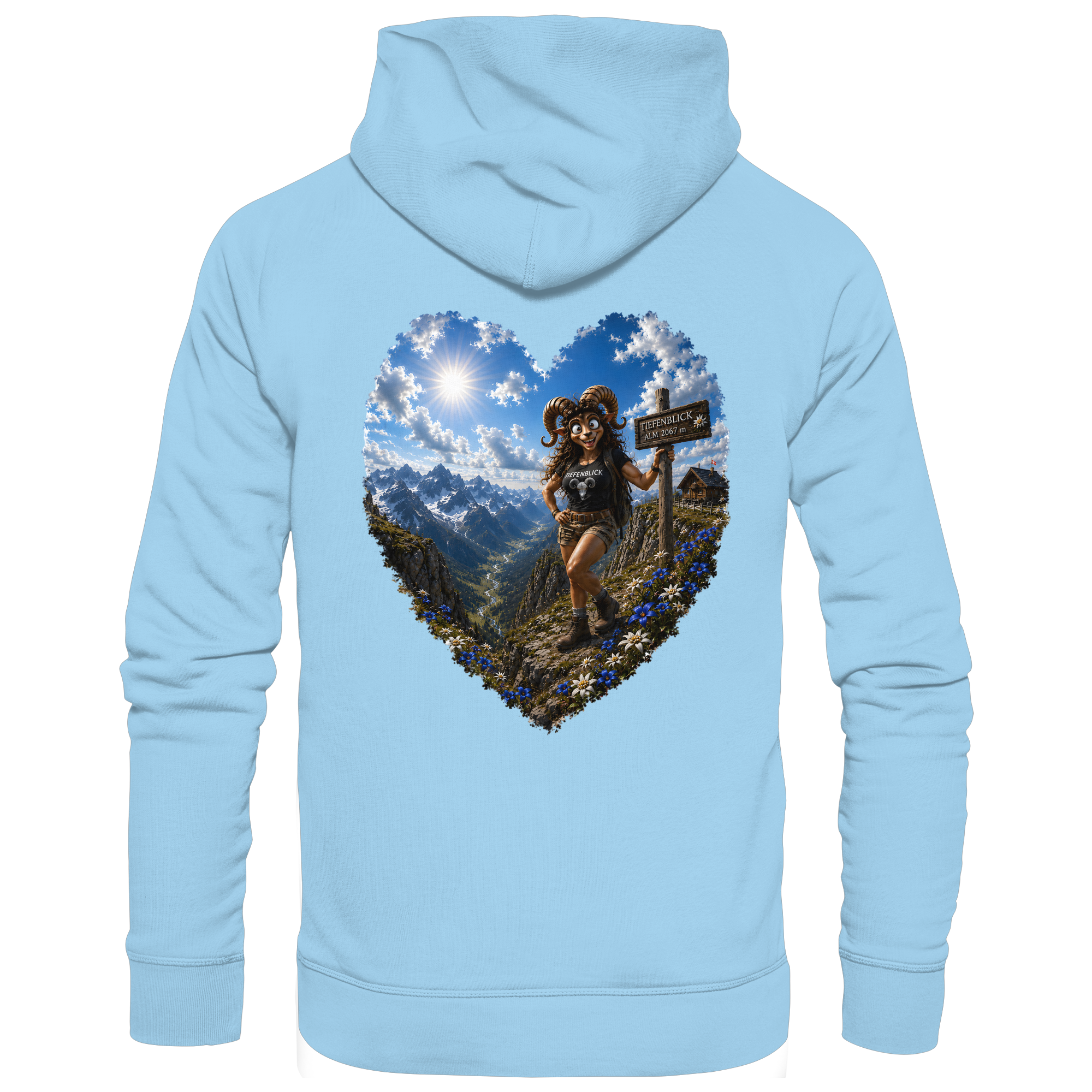 Tiefenblick Wandern Herz - Organic Basic Hoodie
