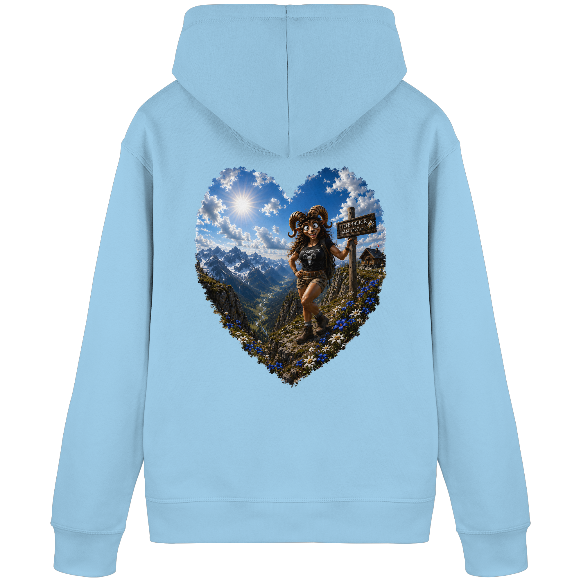 Tiefenblick Wandern Herz - Organic Basic Hoodie