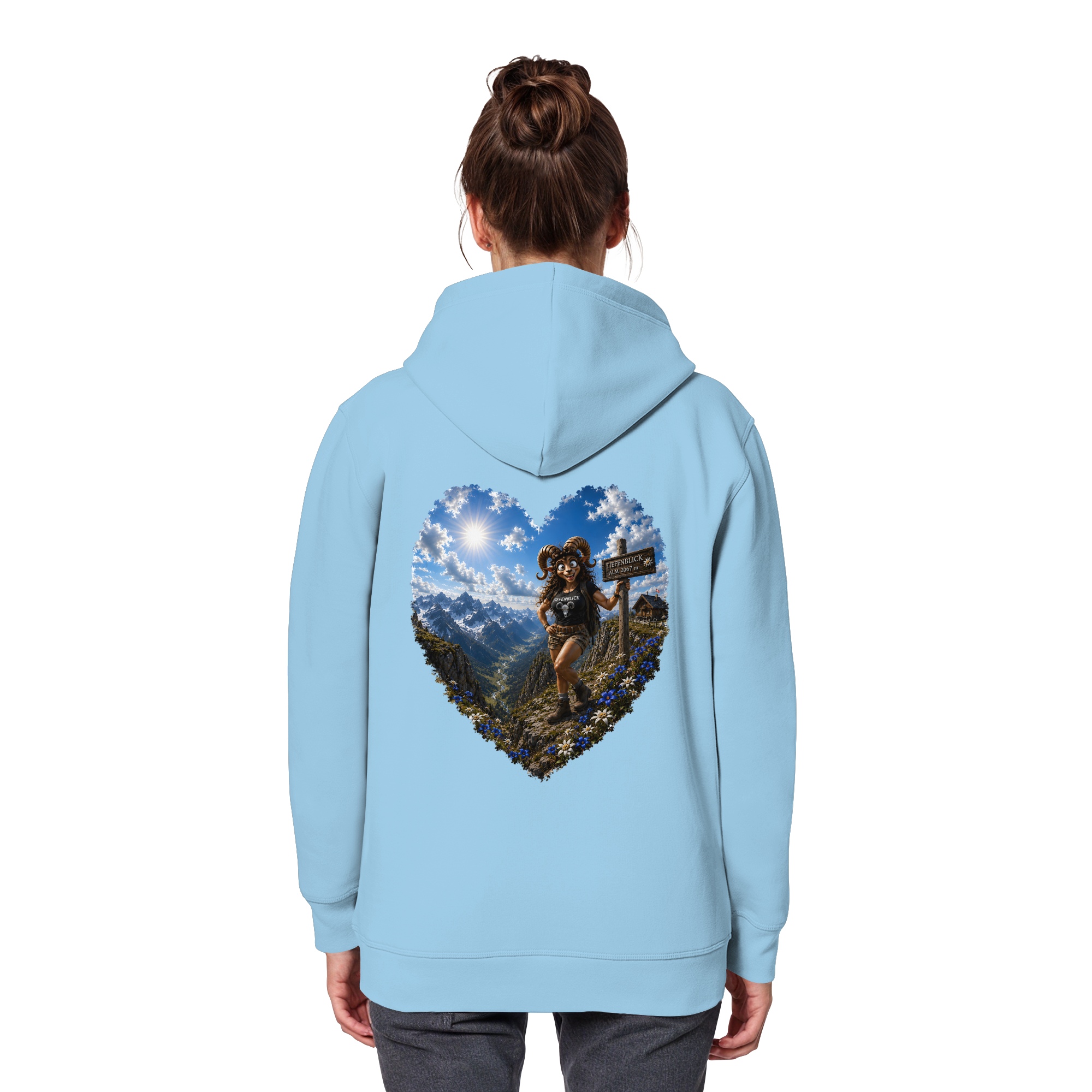 Tiefenblick Wandern Herz - Organic Basic Hoodie