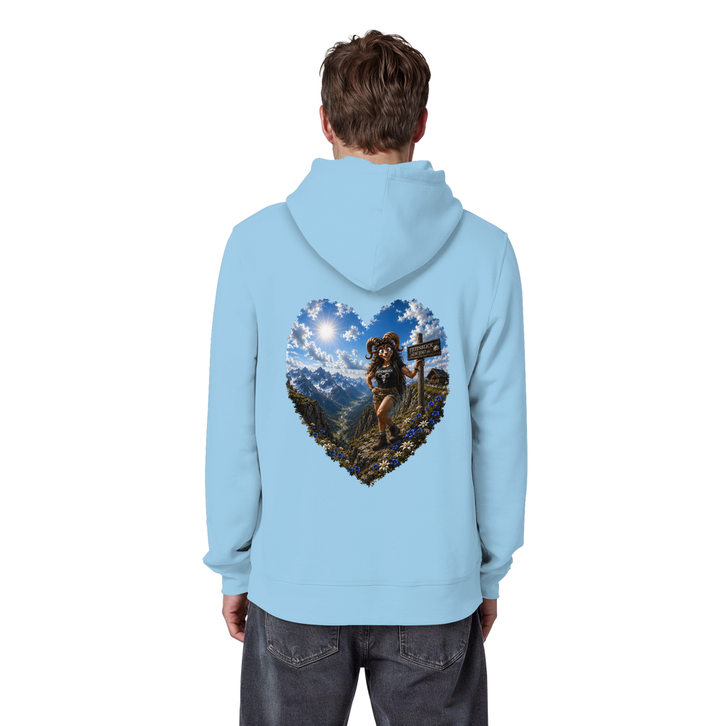 Tiefenblick Wandern Herz - Organic Basic Hoodie