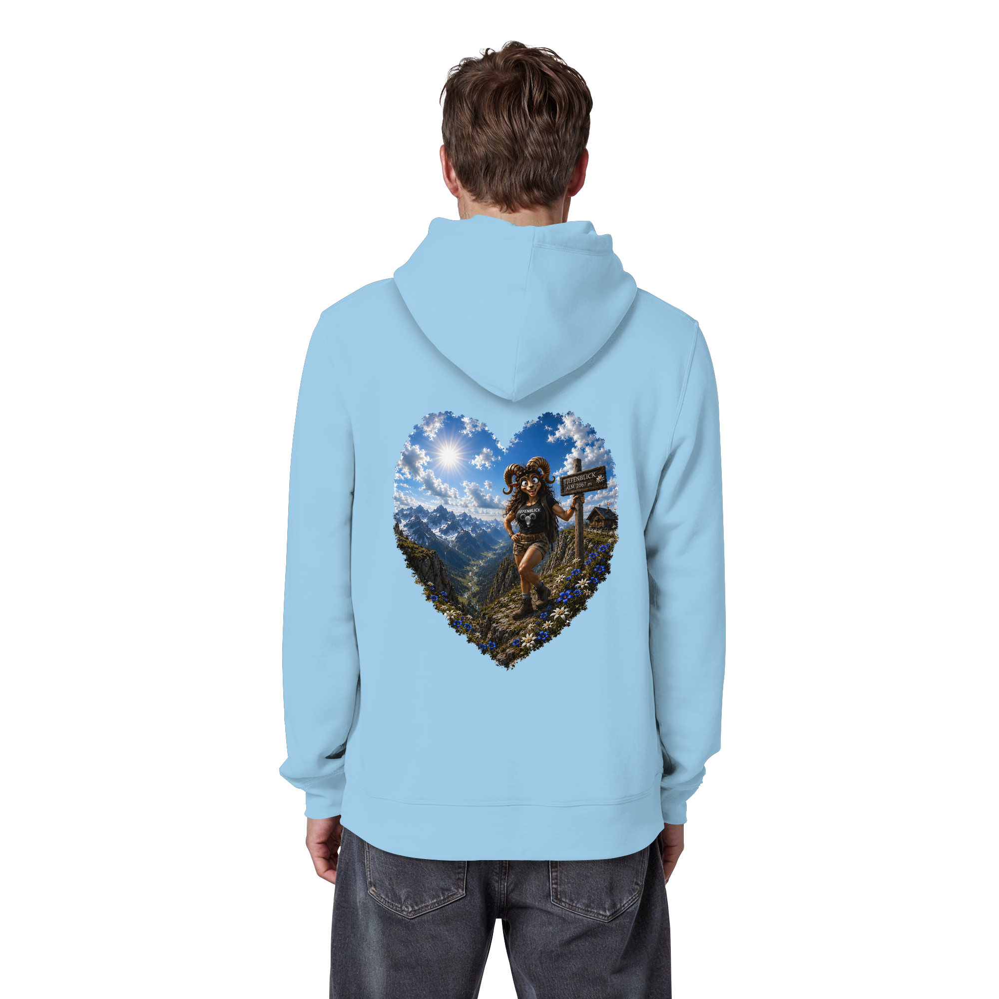 Tiefenblick Wandern Herz - Organic Basic Hoodie