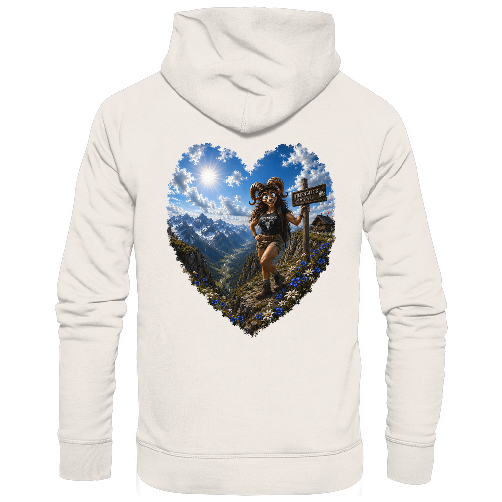 Tiefenblick Wandern Herz - Organic Basic Hoodie