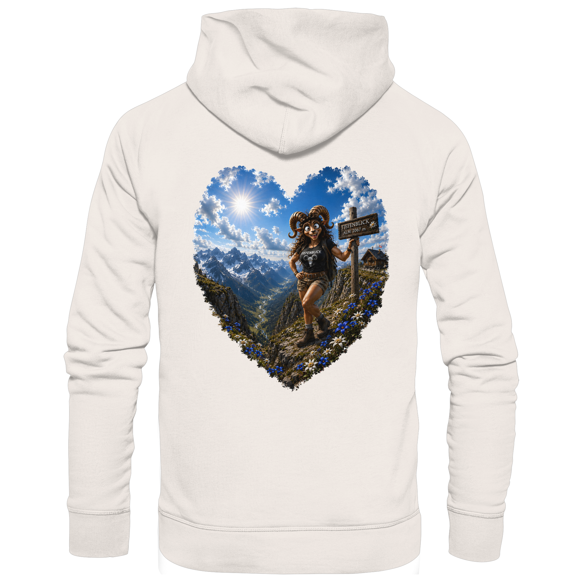 Tiefenblick Wandern Herz - Organic Basic Hoodie