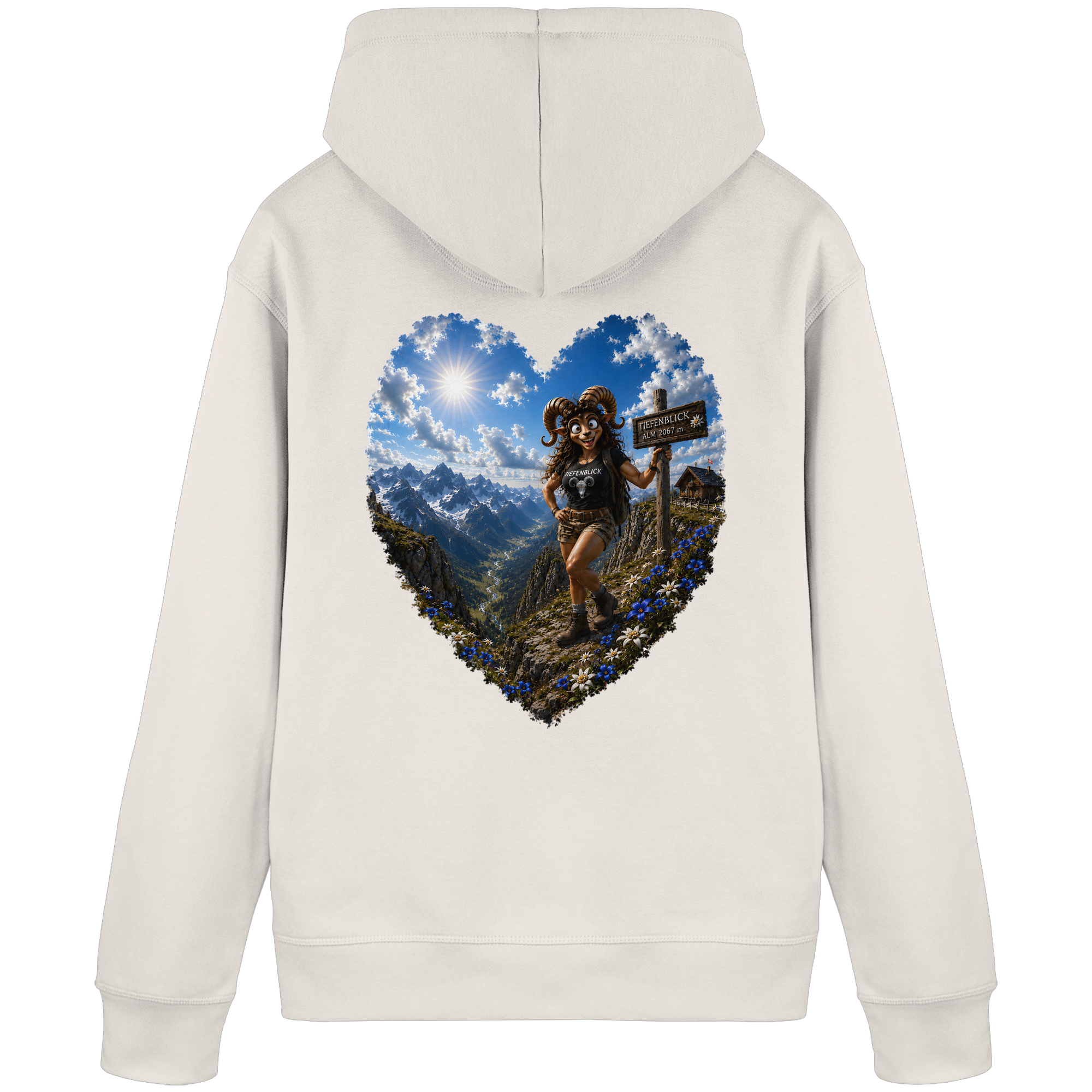 Tiefenblick Wandern Herz - Organic Basic Hoodie