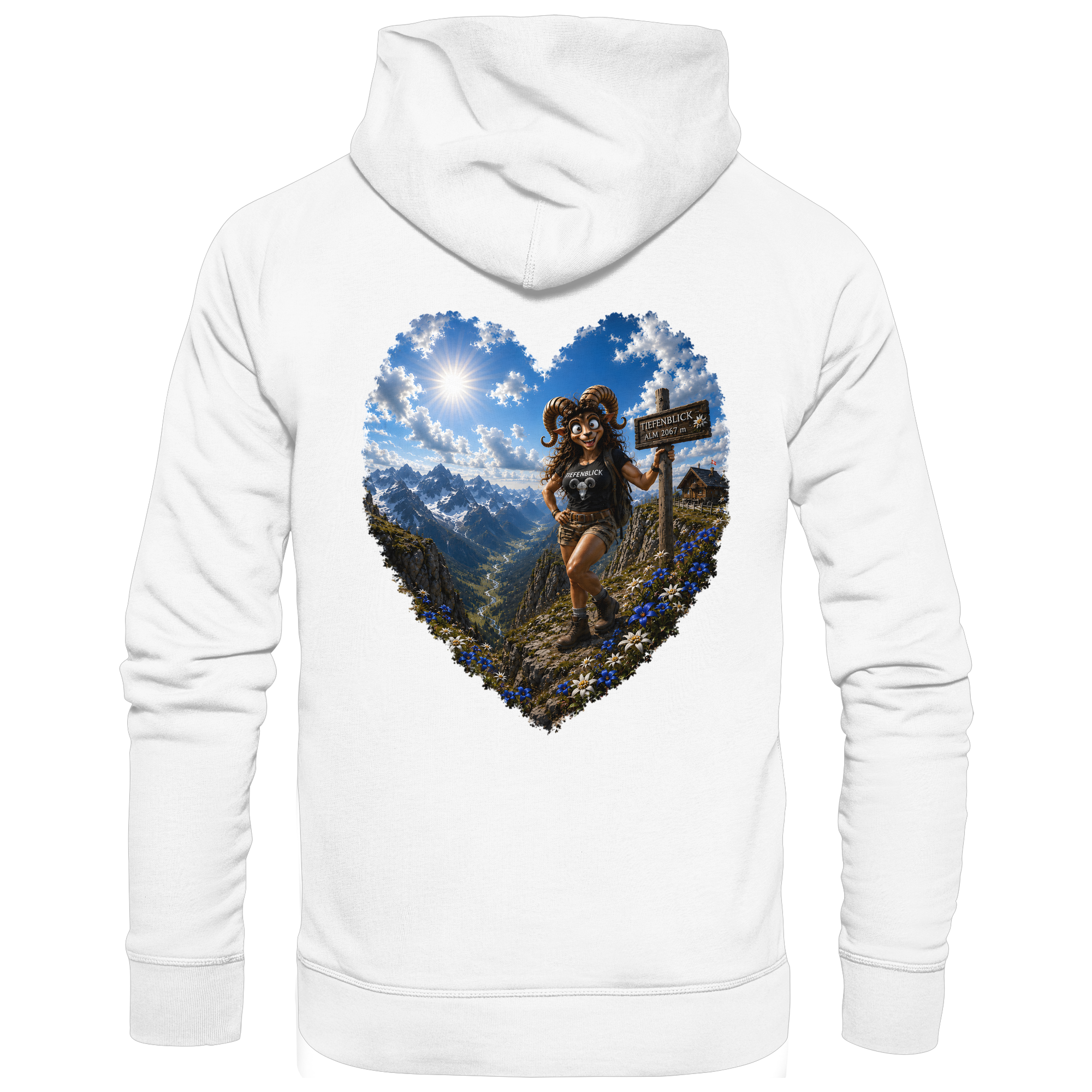 Tiefenblick Wandern Herz - Organic Basic Hoodie