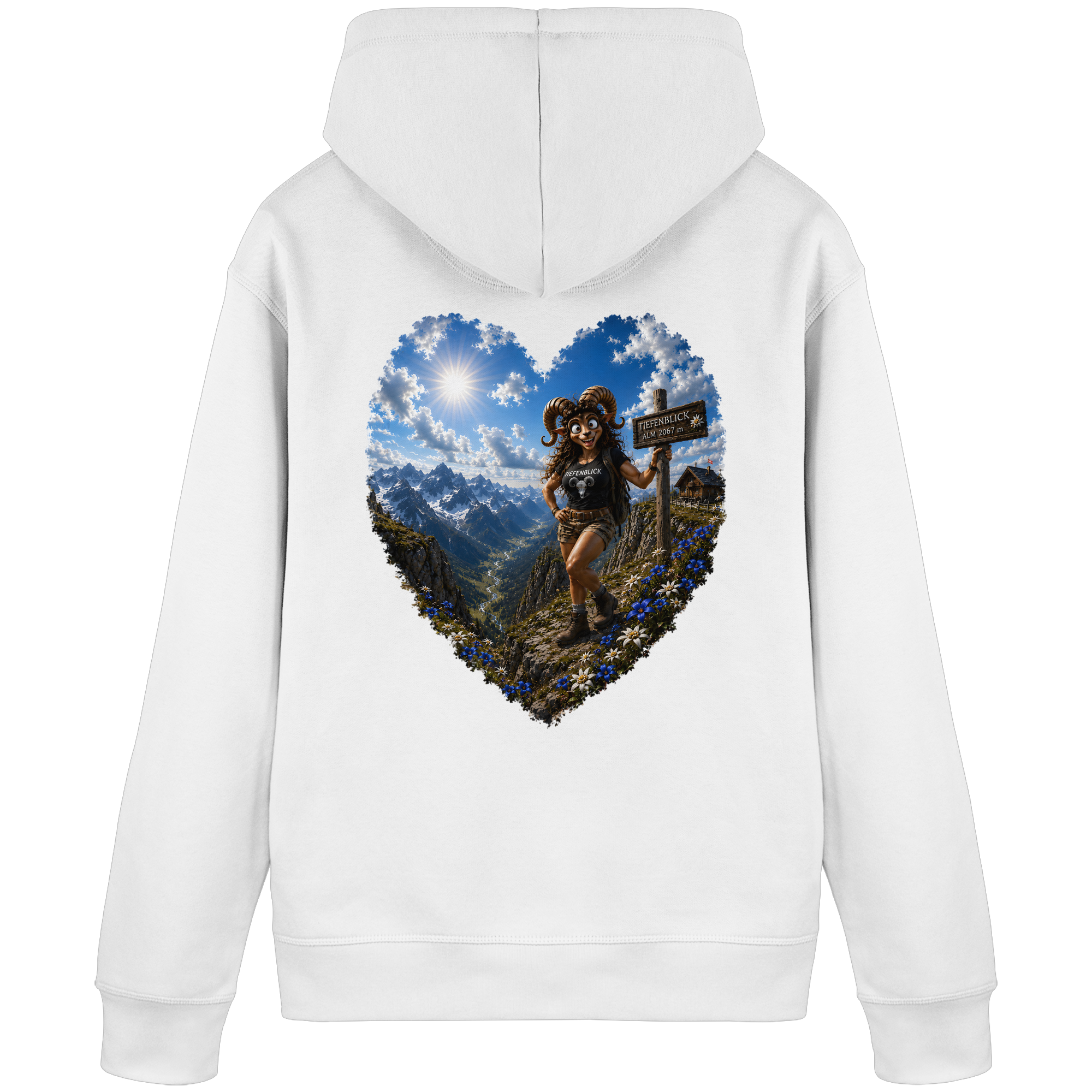 Tiefenblick Wandern Herz - Organic Basic Hoodie