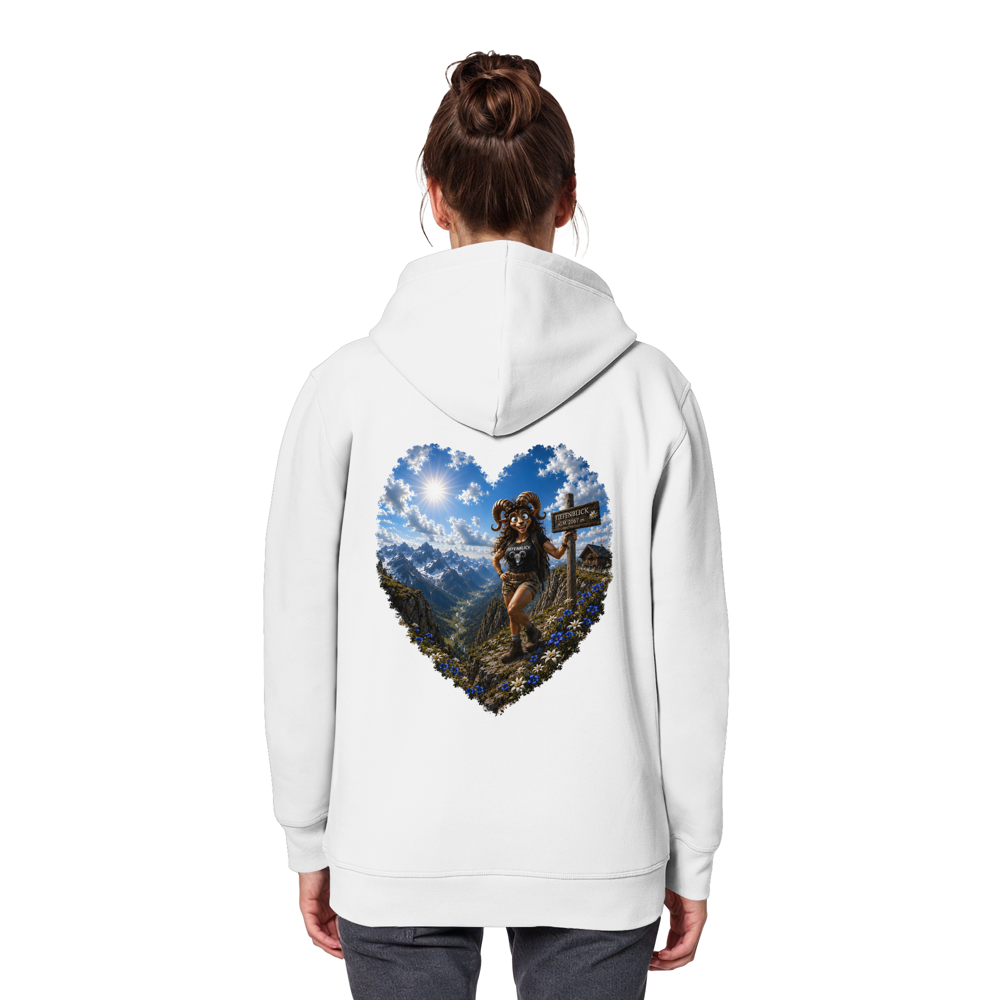 Tiefenblick Wandern Herz - Organic Basic Hoodie