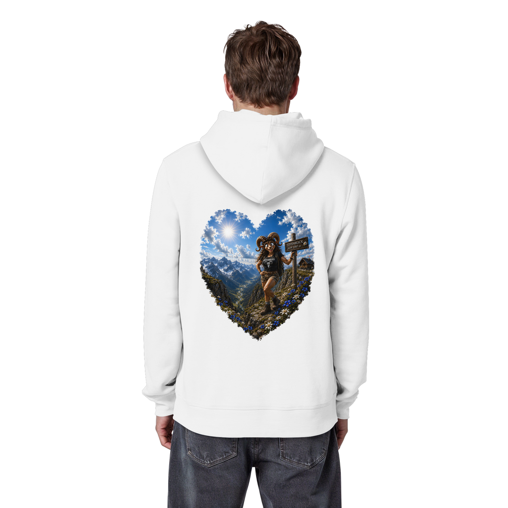 Tiefenblick Wandern Herz - Organic Basic Hoodie