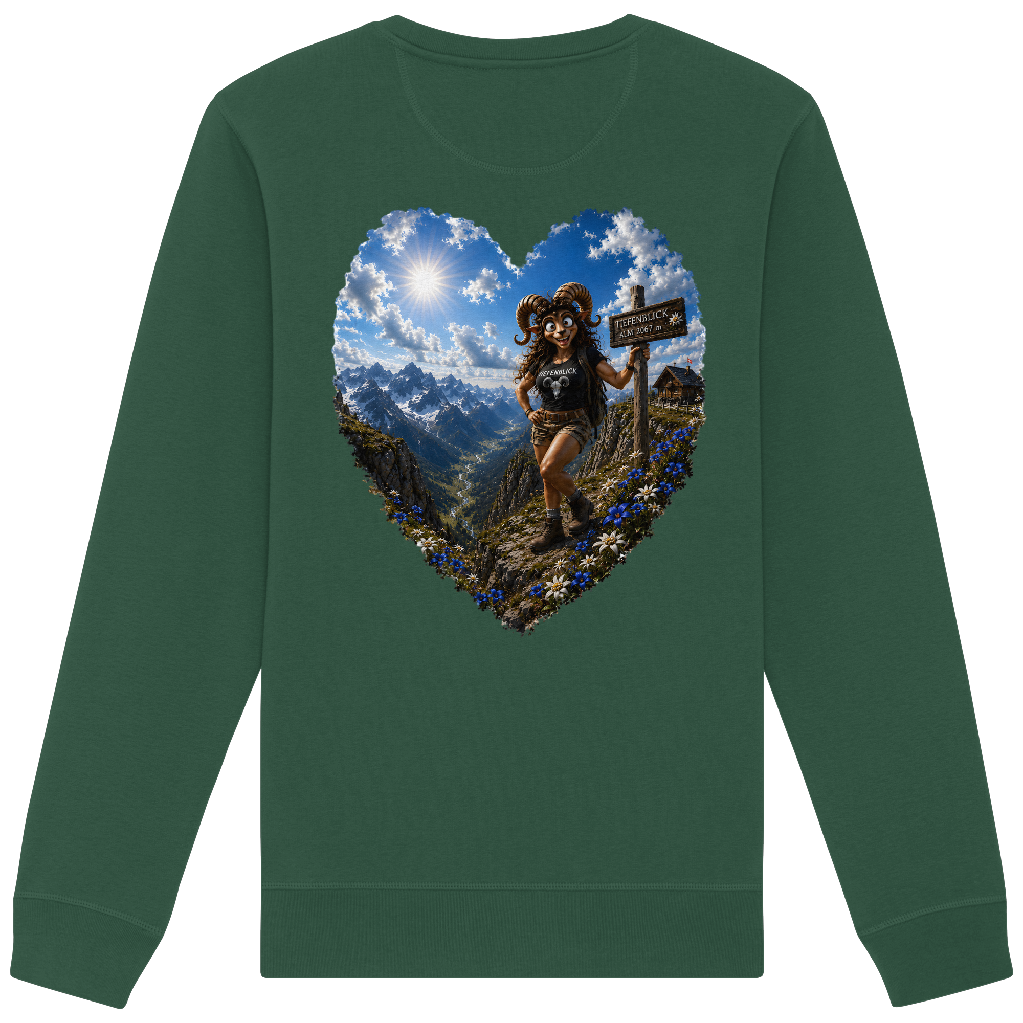 Tiefenblick Wandern Herz - Organic Basic Unisex Sweatshirt