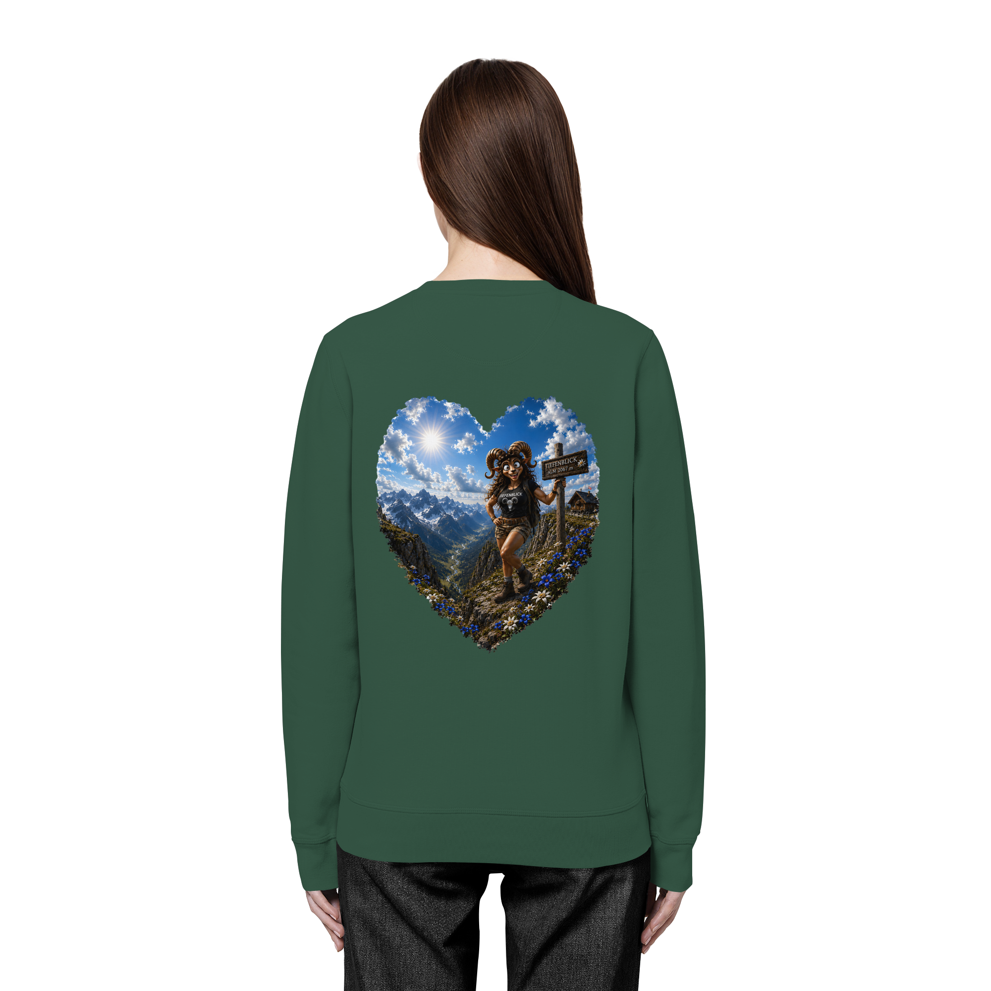 Tiefenblick Wandern Herz - Organic Basic Unisex Sweatshirt