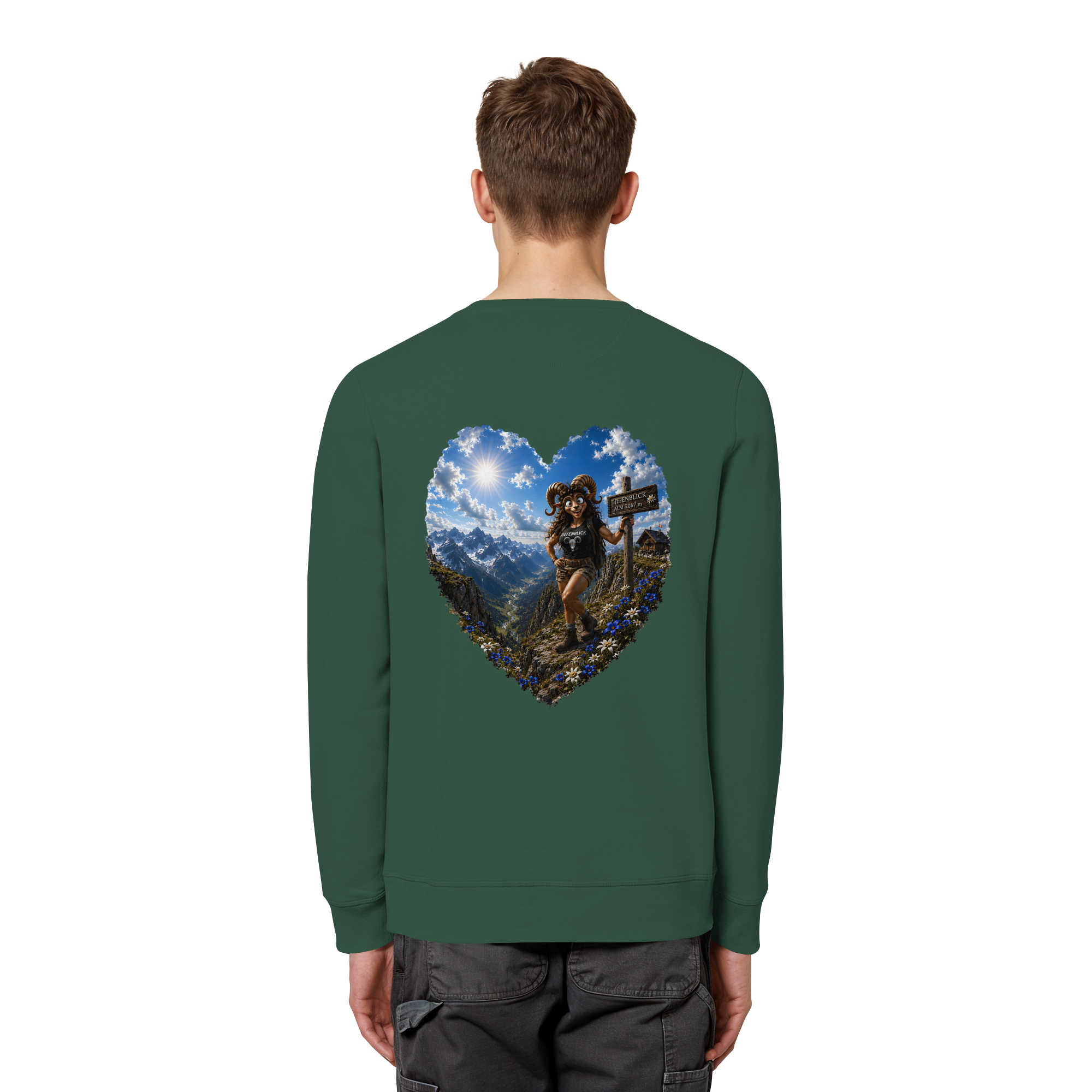 Tiefenblick Wandern Herz - Organic Basic Unisex Sweatshirt