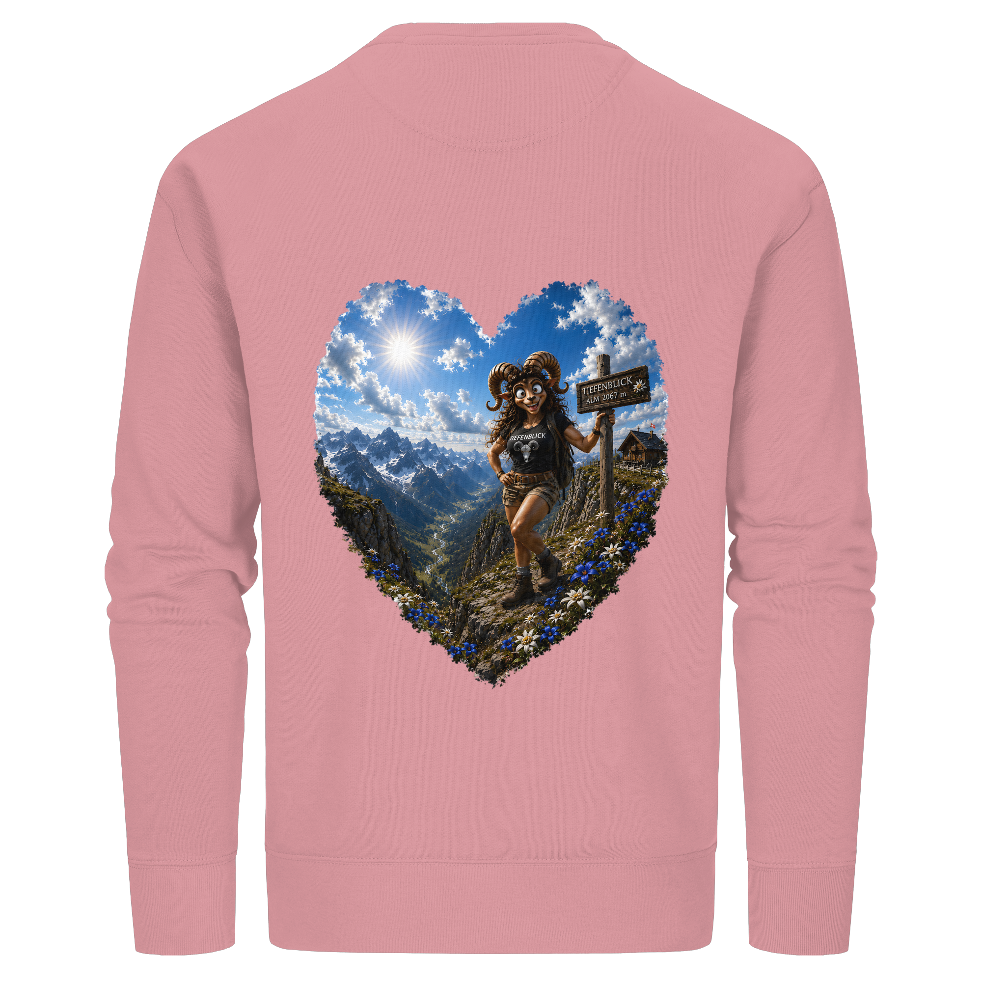 Tiefenblick Wandern Herz - Organic Basic Unisex Sweatshirt