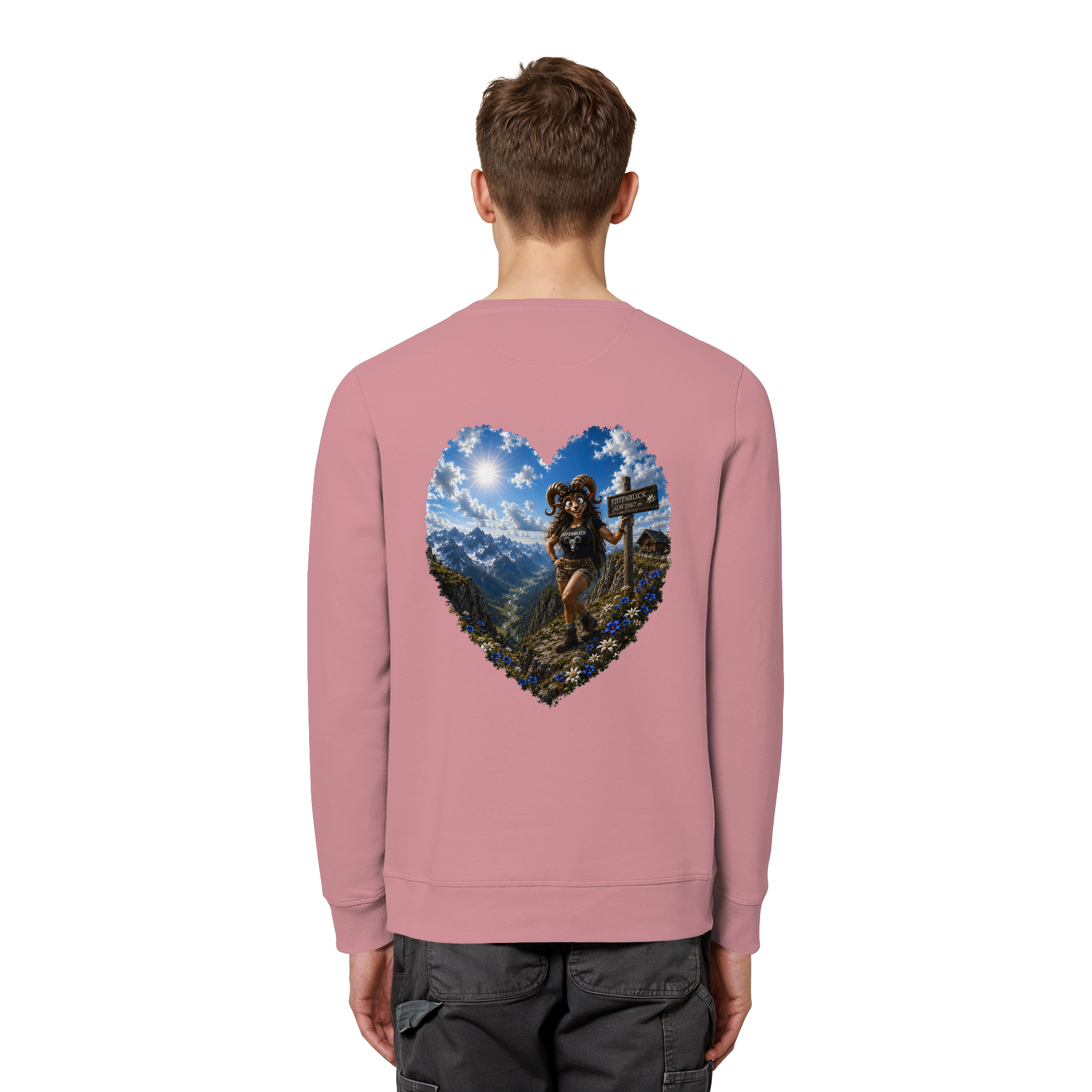 Tiefenblick Wandern Herz - Organic Basic Unisex Sweatshirt