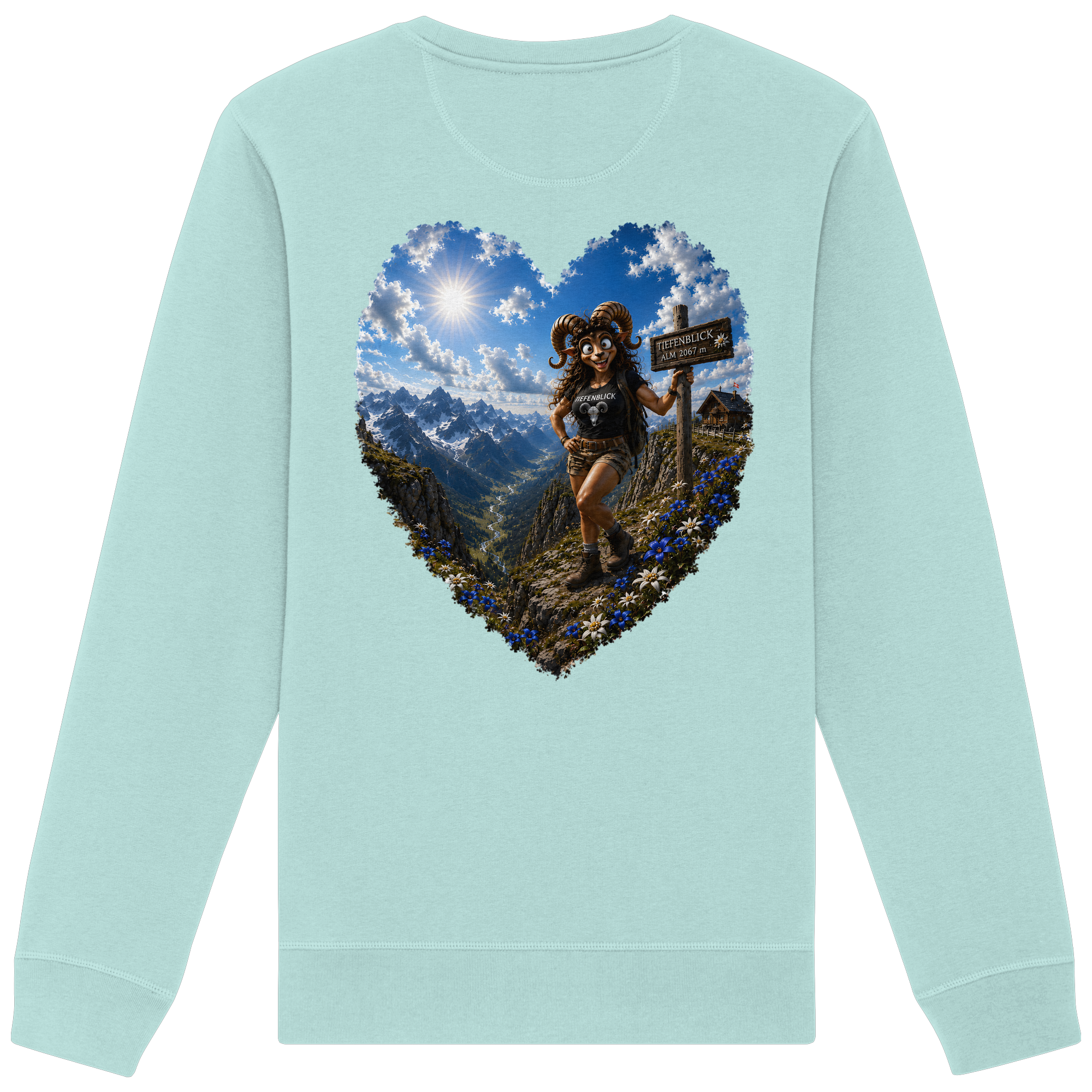 Tiefenblick Wandern Herz - Organic Basic Unisex Sweatshirt