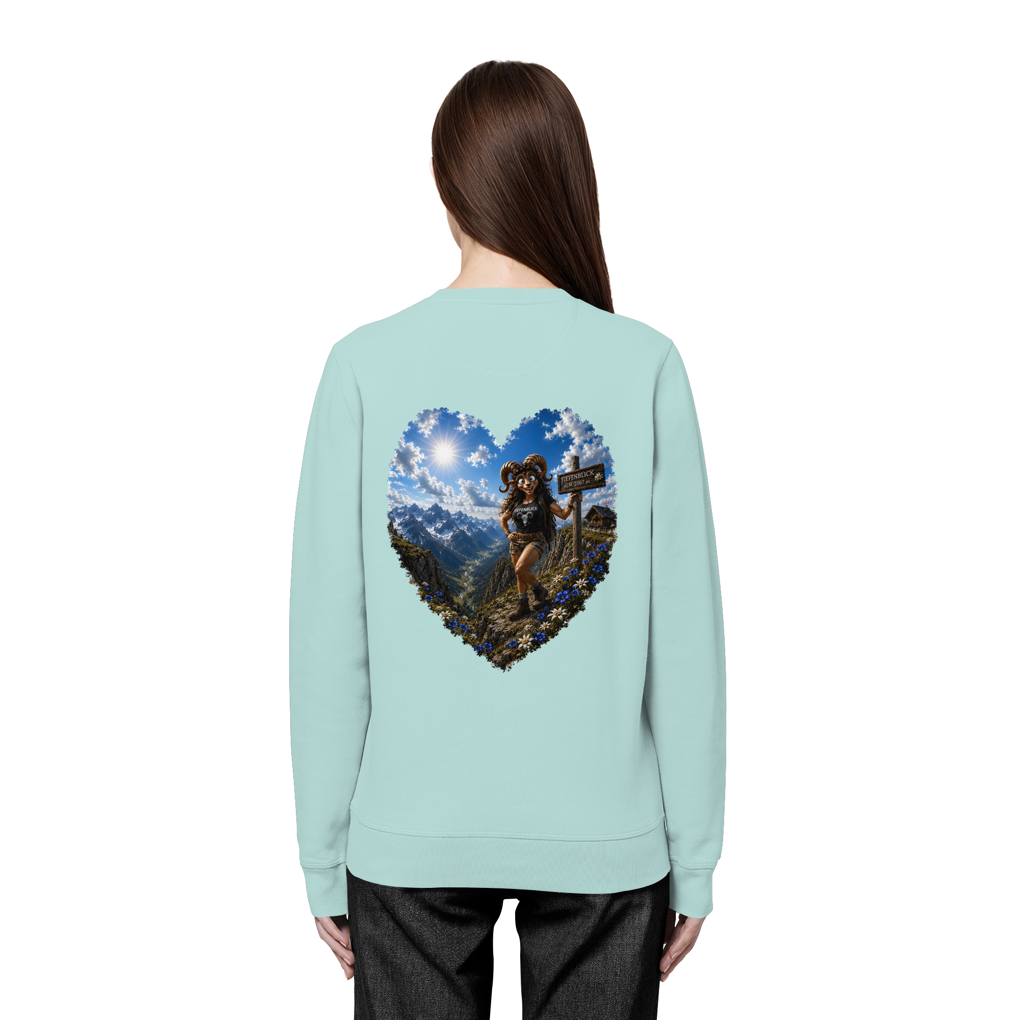 Tiefenblick Wandern Herz - Organic Basic Unisex Sweatshirt