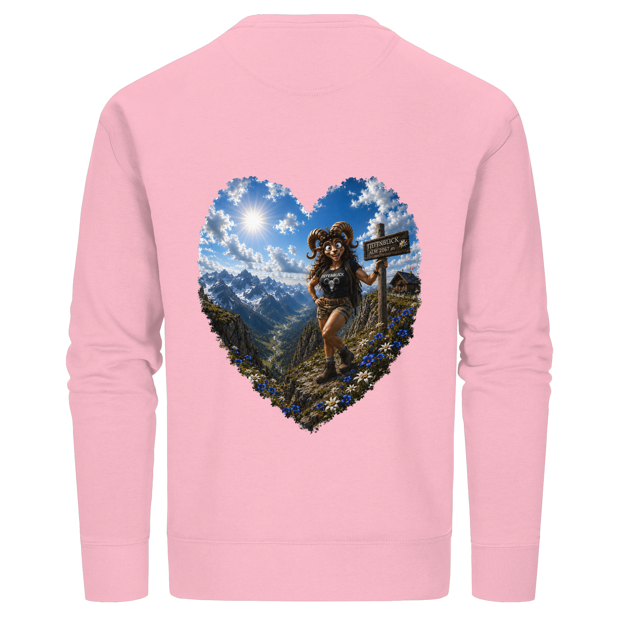 Tiefenblick Wandern Herz - Organic Basic Unisex Sweatshirt