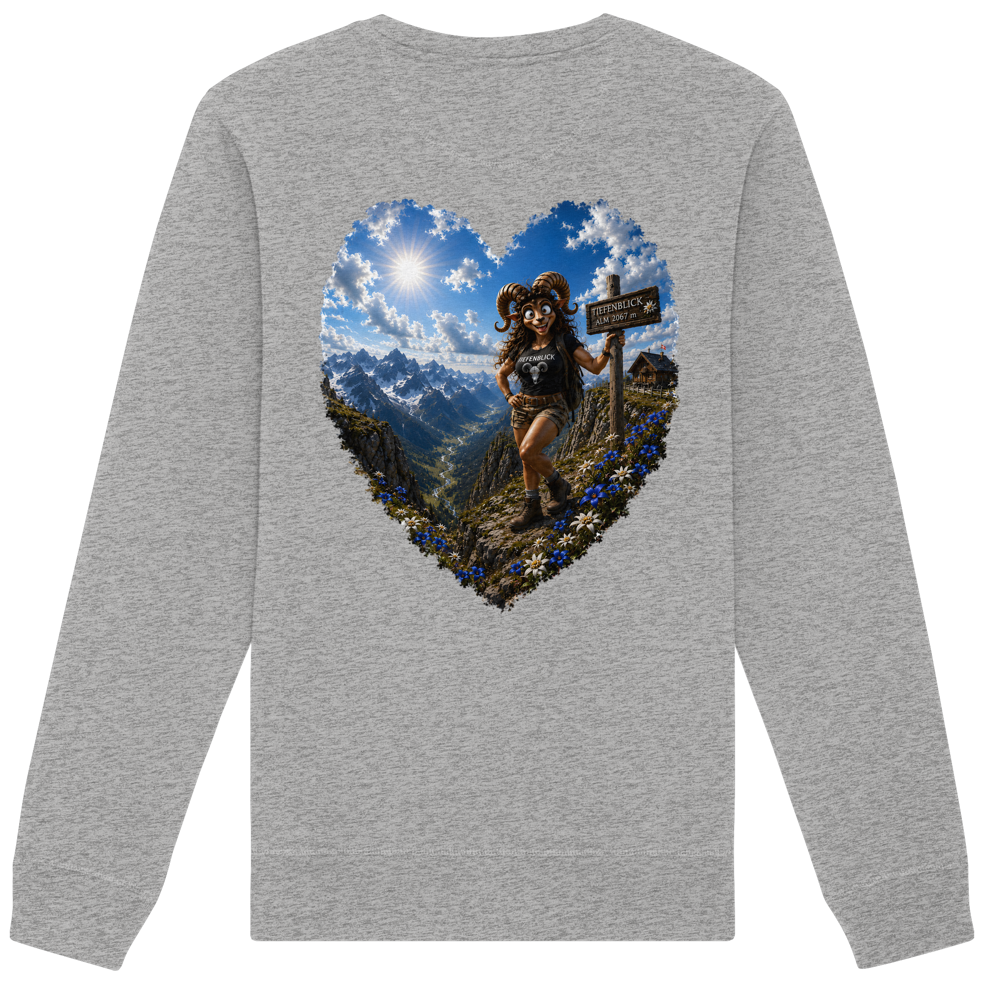 Tiefenblick Wandern Herz - Organic Basic Unisex Sweatshirt