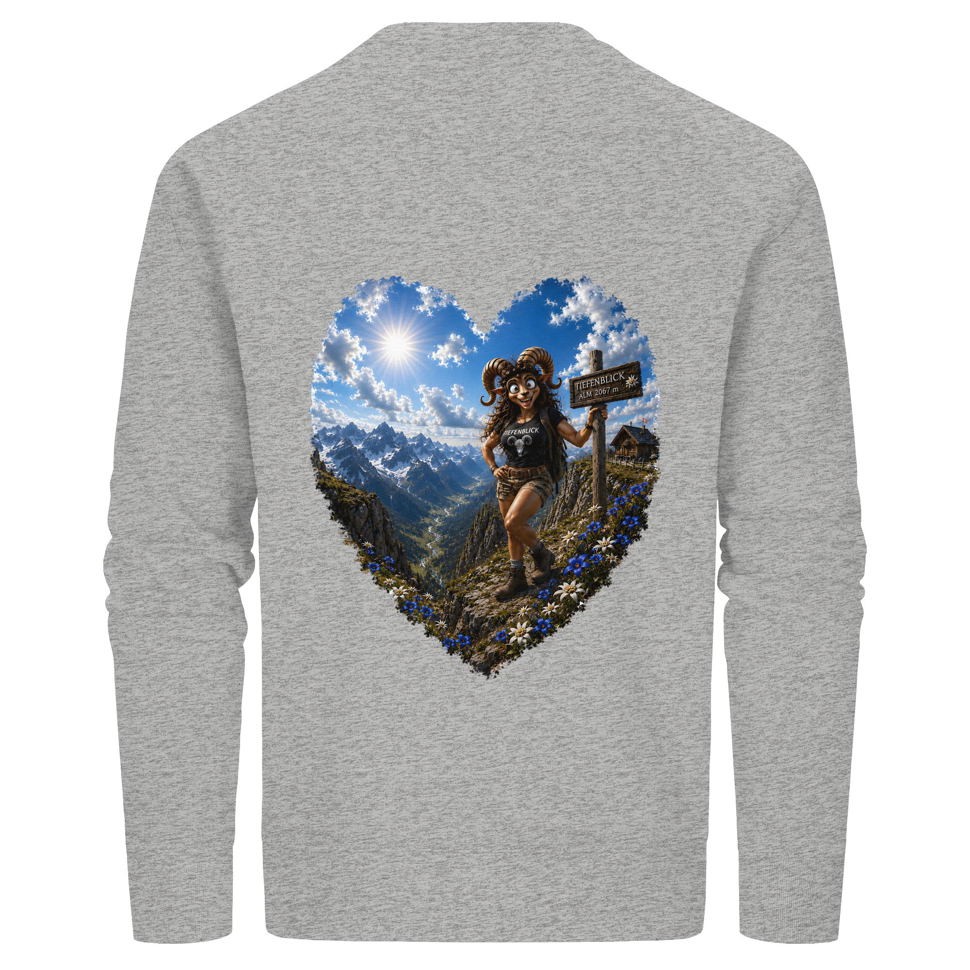 Tiefenblick Wandern Herz - Organic Basic Unisex Sweatshirt
