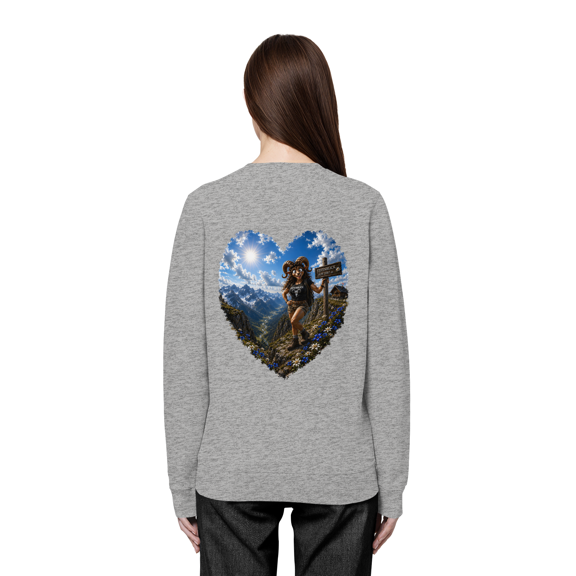 Tiefenblick Wandern Herz - Organic Basic Unisex Sweatshirt