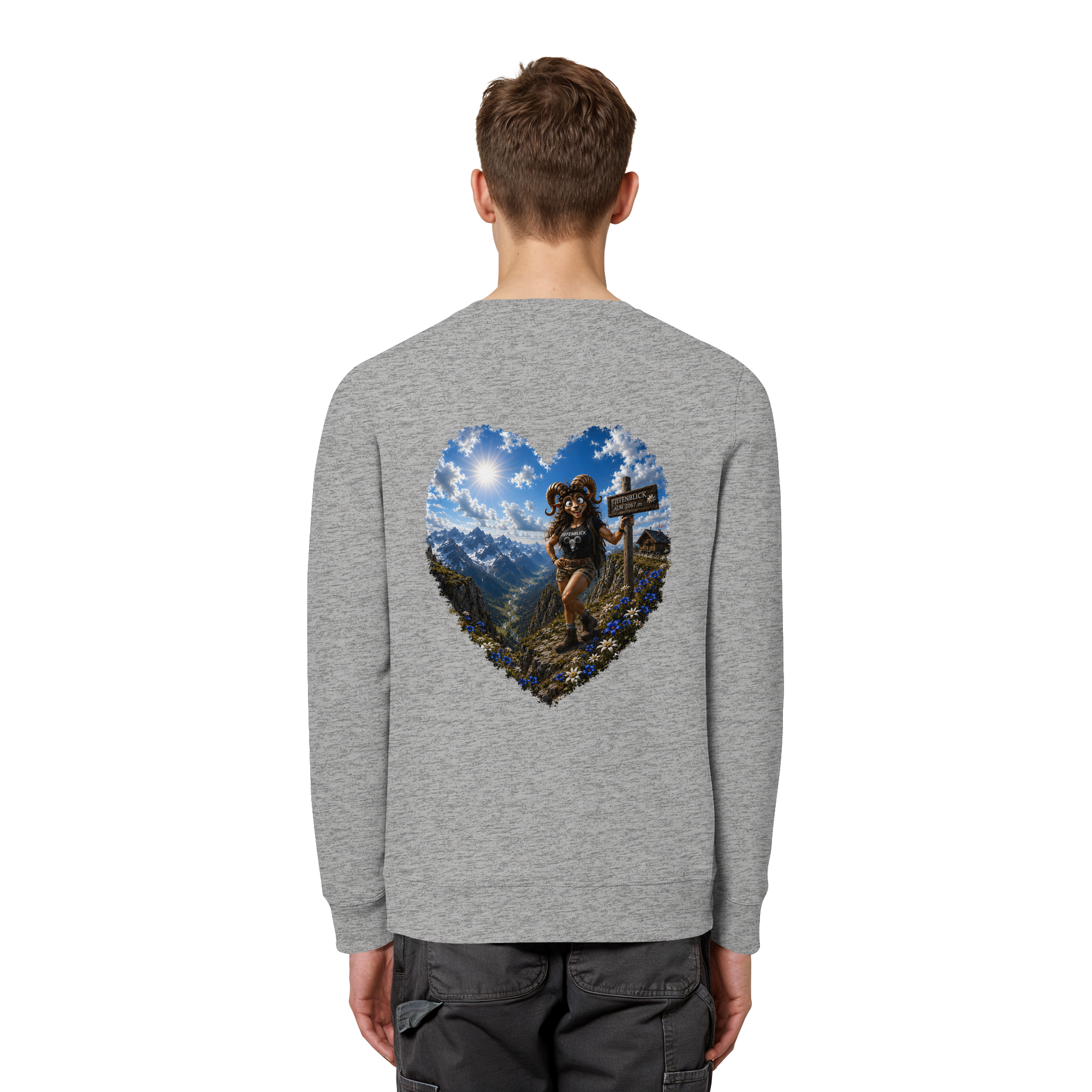 Tiefenblick Wandern Herz - Organic Basic Unisex Sweatshirt