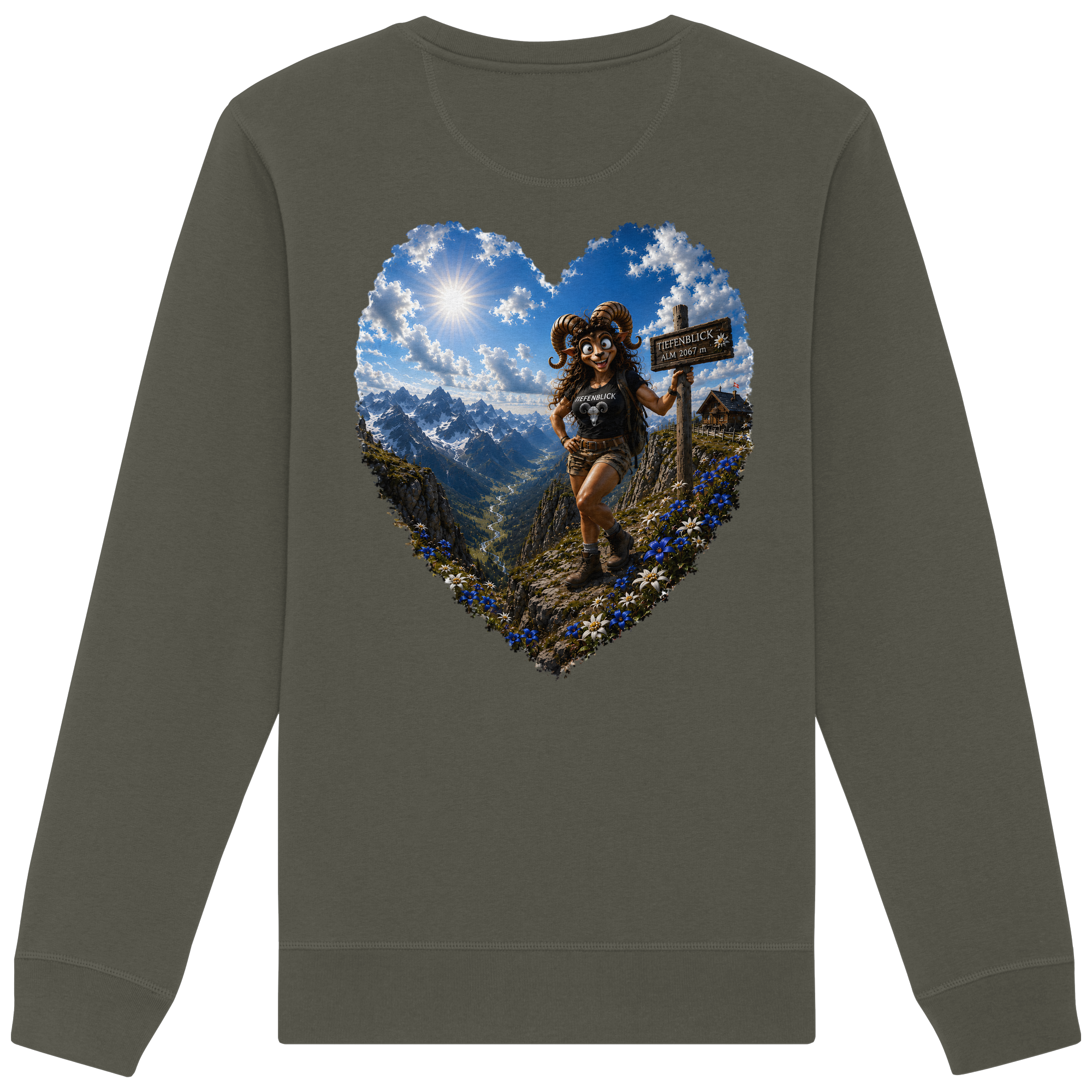 Tiefenblick Wandern Herz - Organic Basic Unisex Sweatshirt