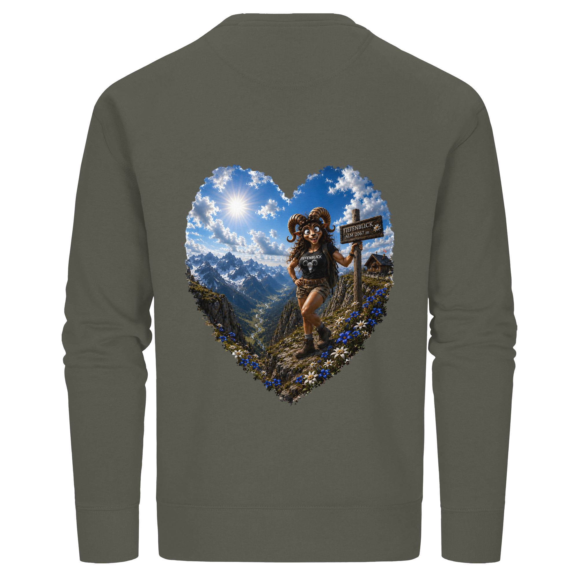 Tiefenblick Wandern Herz - Organic Basic Unisex Sweatshirt