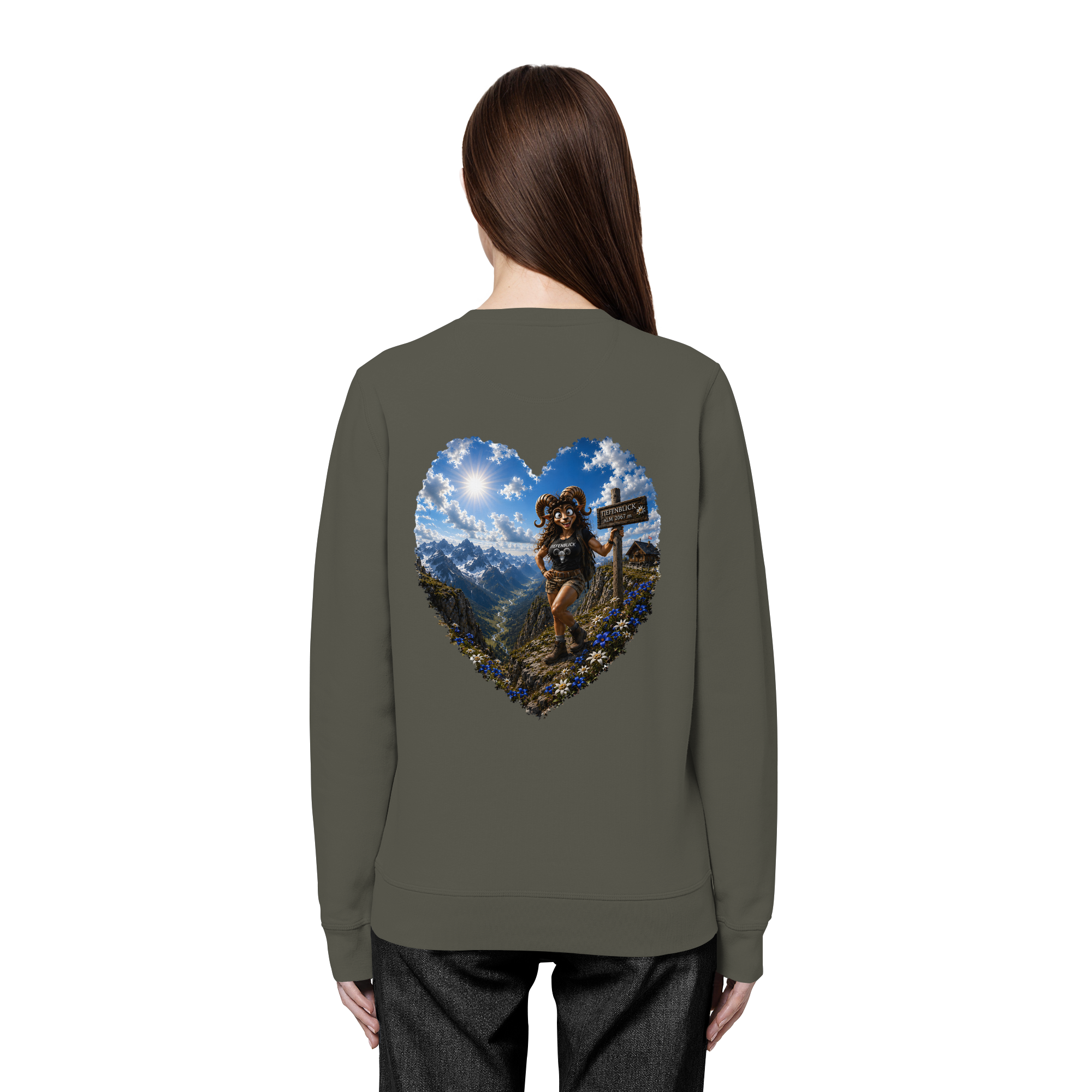 Tiefenblick Wandern Herz - Organic Basic Unisex Sweatshirt
