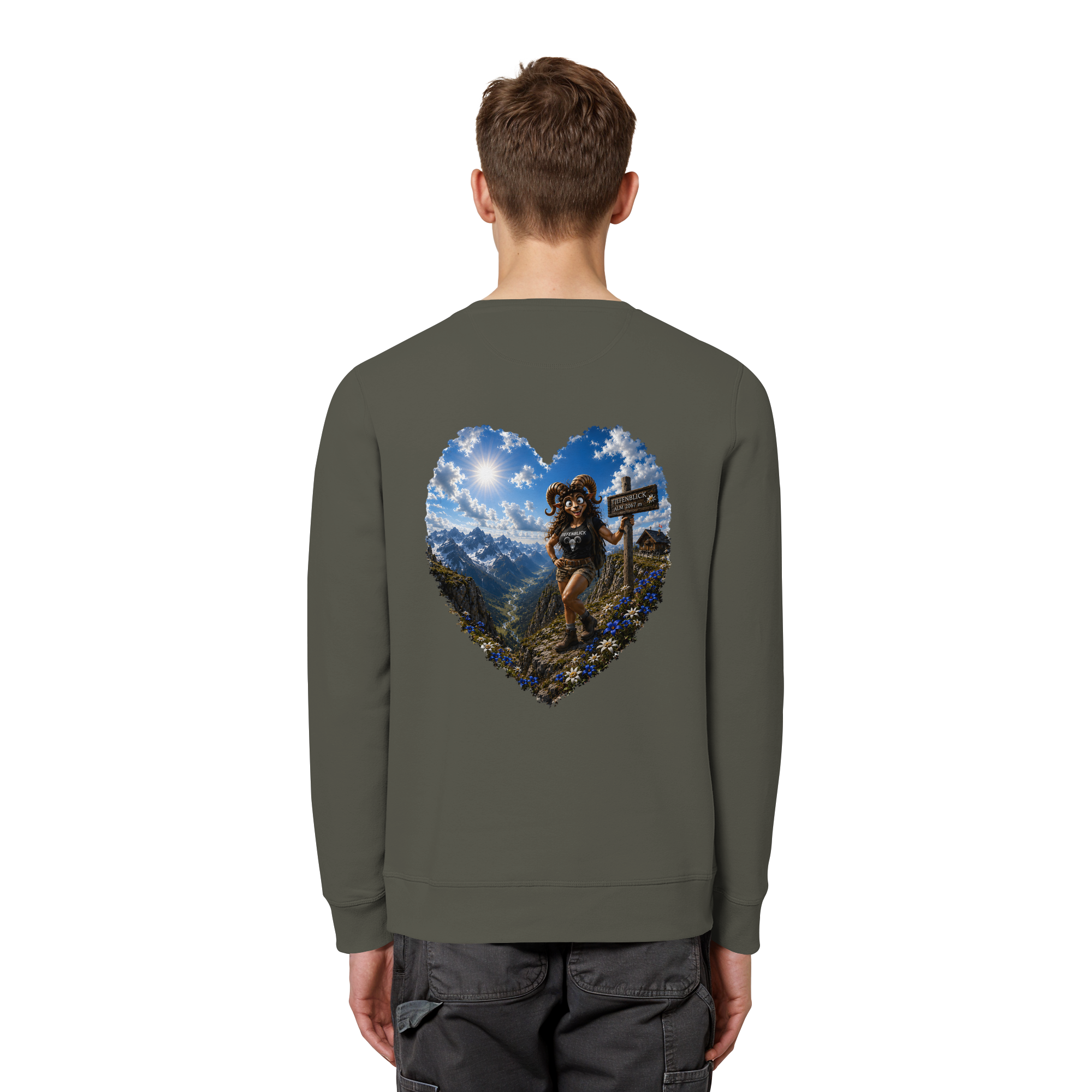 Tiefenblick Wandern Herz - Organic Basic Unisex Sweatshirt