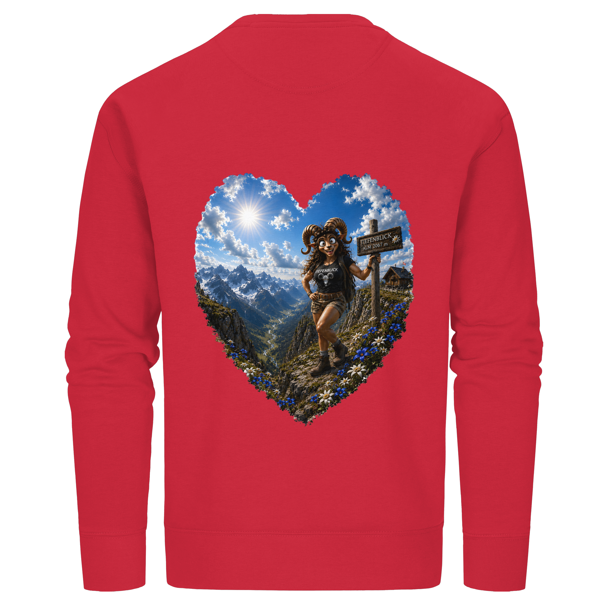 Tiefenblick Wandern Herz - Organic Basic Unisex Sweatshirt