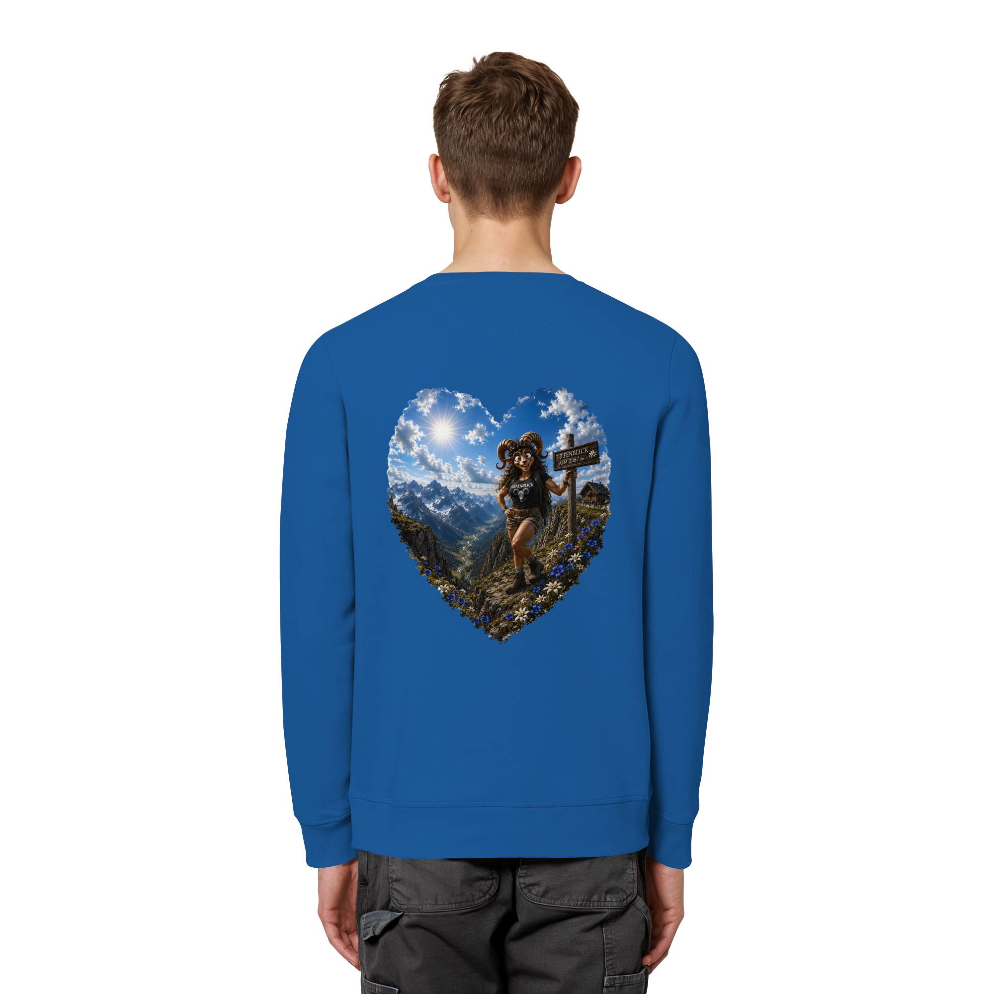 Tiefenblick Wandern Herz - Organic Basic Unisex Sweatshirt