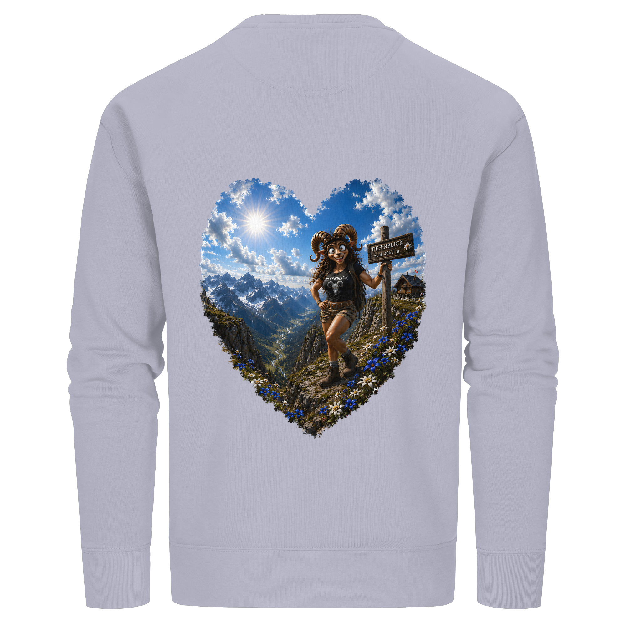 Tiefenblick Wandern Herz - Organic Basic Unisex Sweatshirt