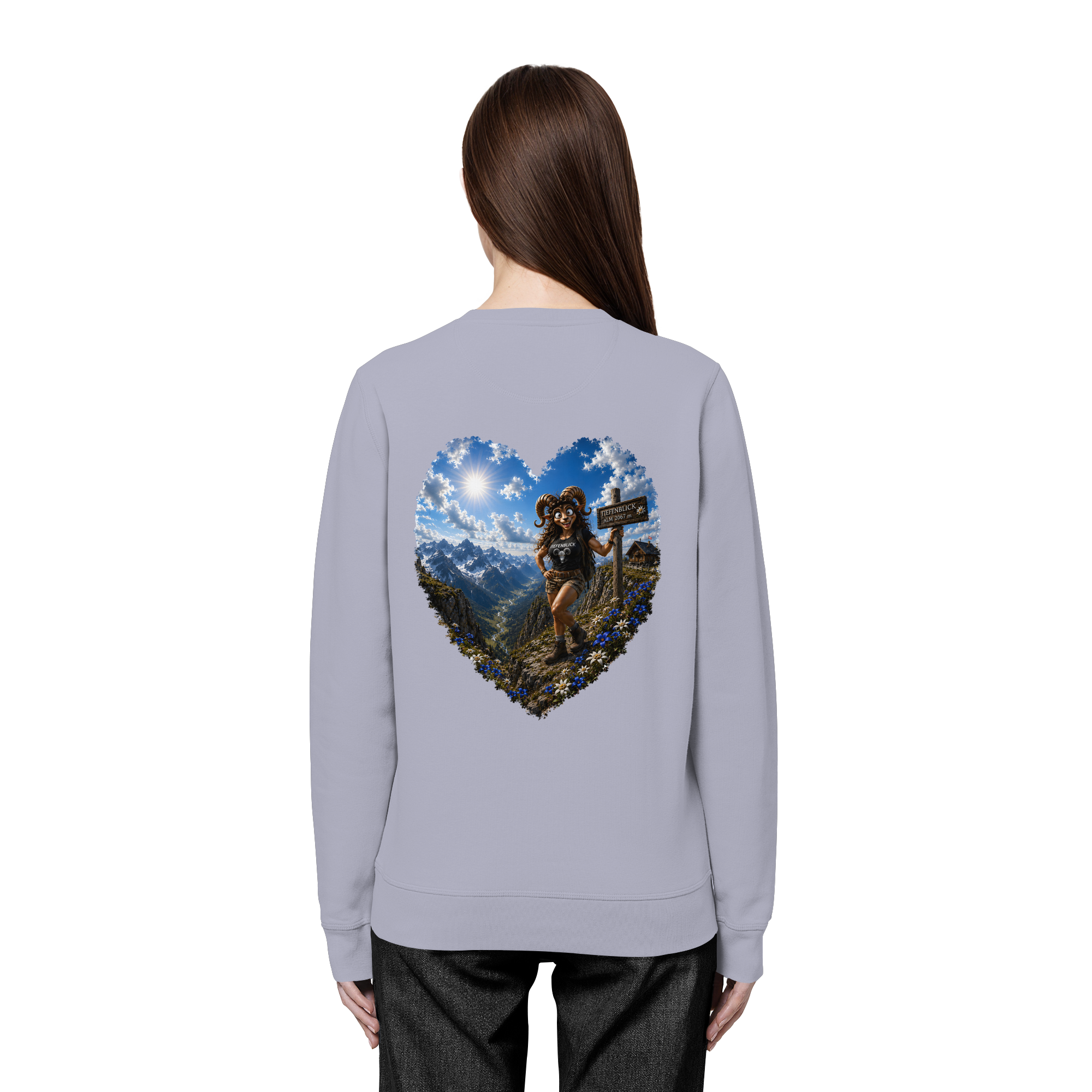 Tiefenblick Wandern Herz - Organic Basic Unisex Sweatshirt