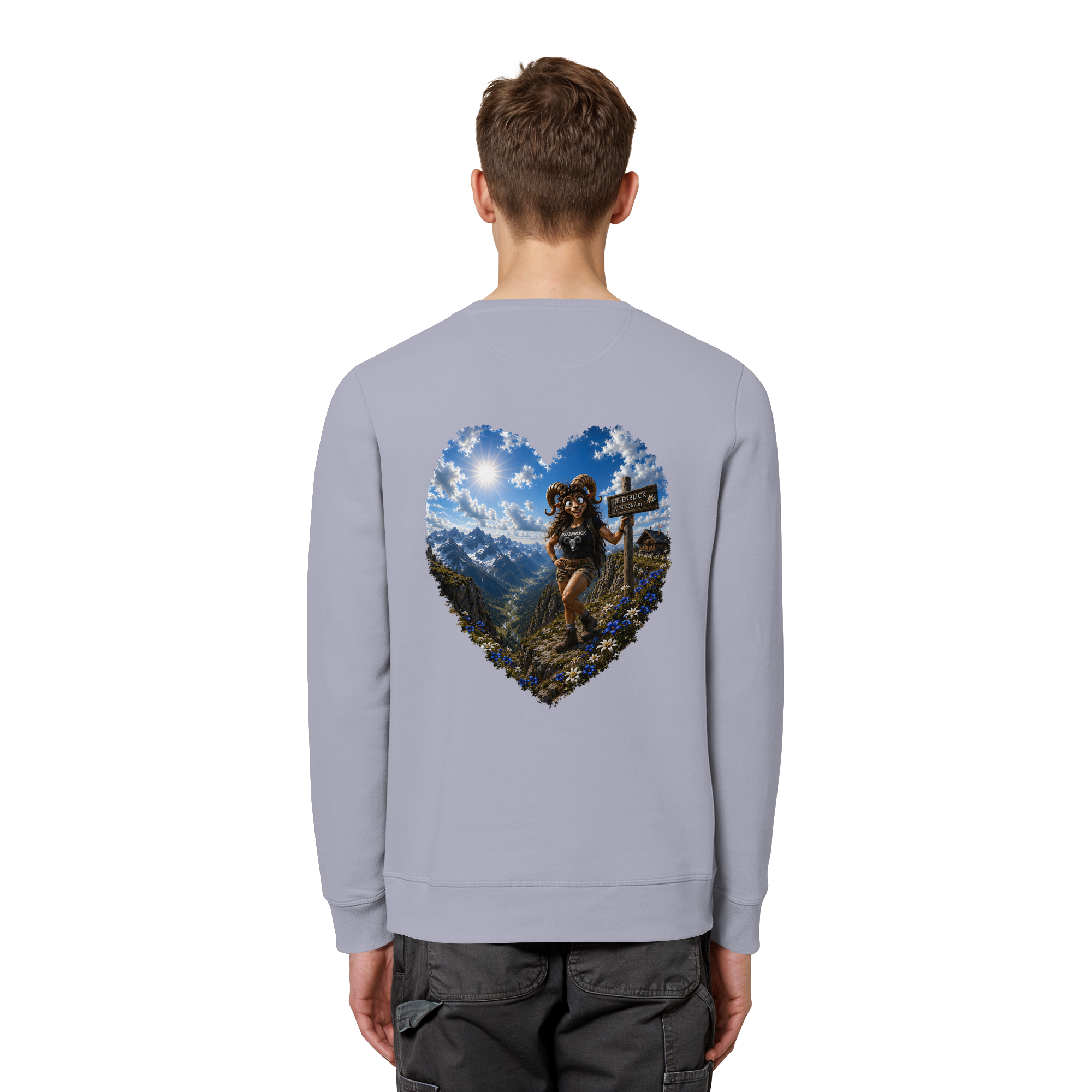Tiefenblick Wandern Herz - Organic Basic Unisex Sweatshirt